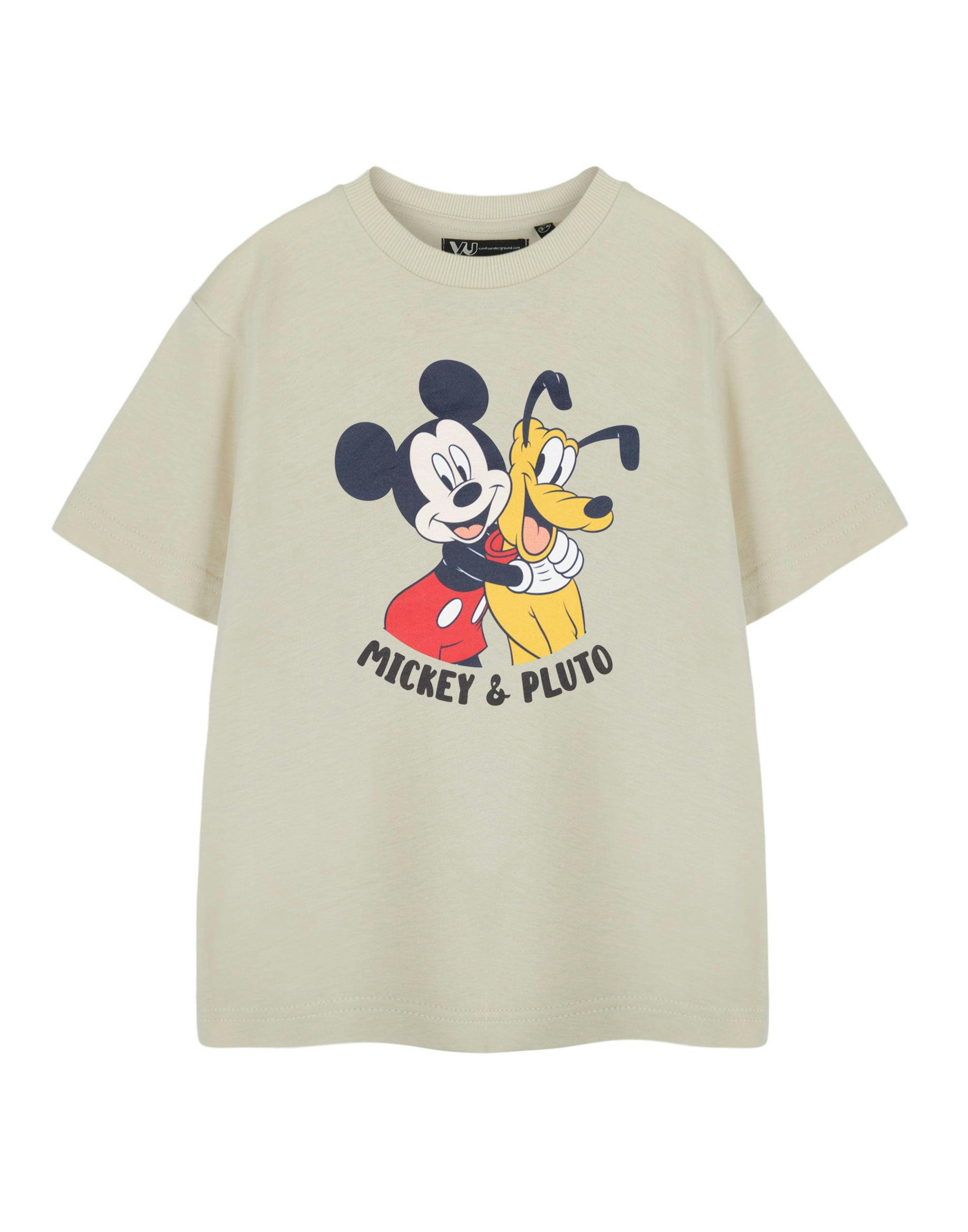 Vanilla Underground Boys Beige Disney Mickey & Pluto Short Sleeved T-Shirt - 3-4 Years