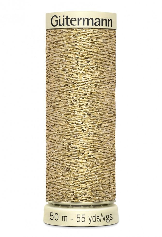 Gutermann Metallic Effect Thread 50M Polyamide, Polyester Thread Suitable For Dressmaking - 24 - 50 Metres