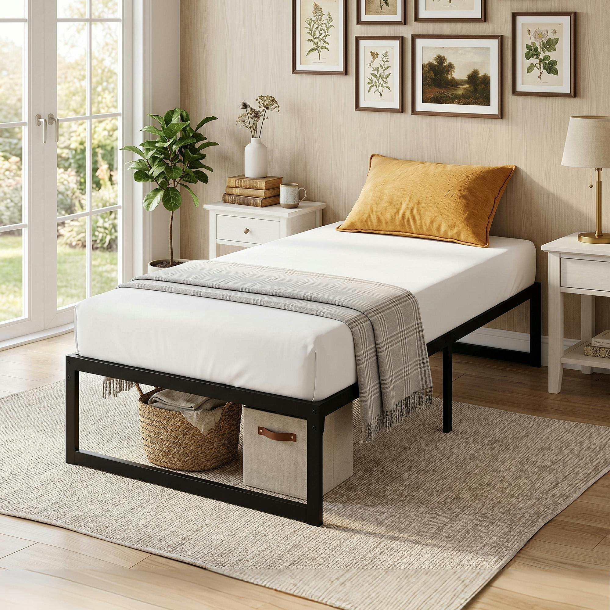 Photos - Bed Frame HOMCOM Rackhams 3ft Single  with Underbed Storage, Noise-Free, Black 