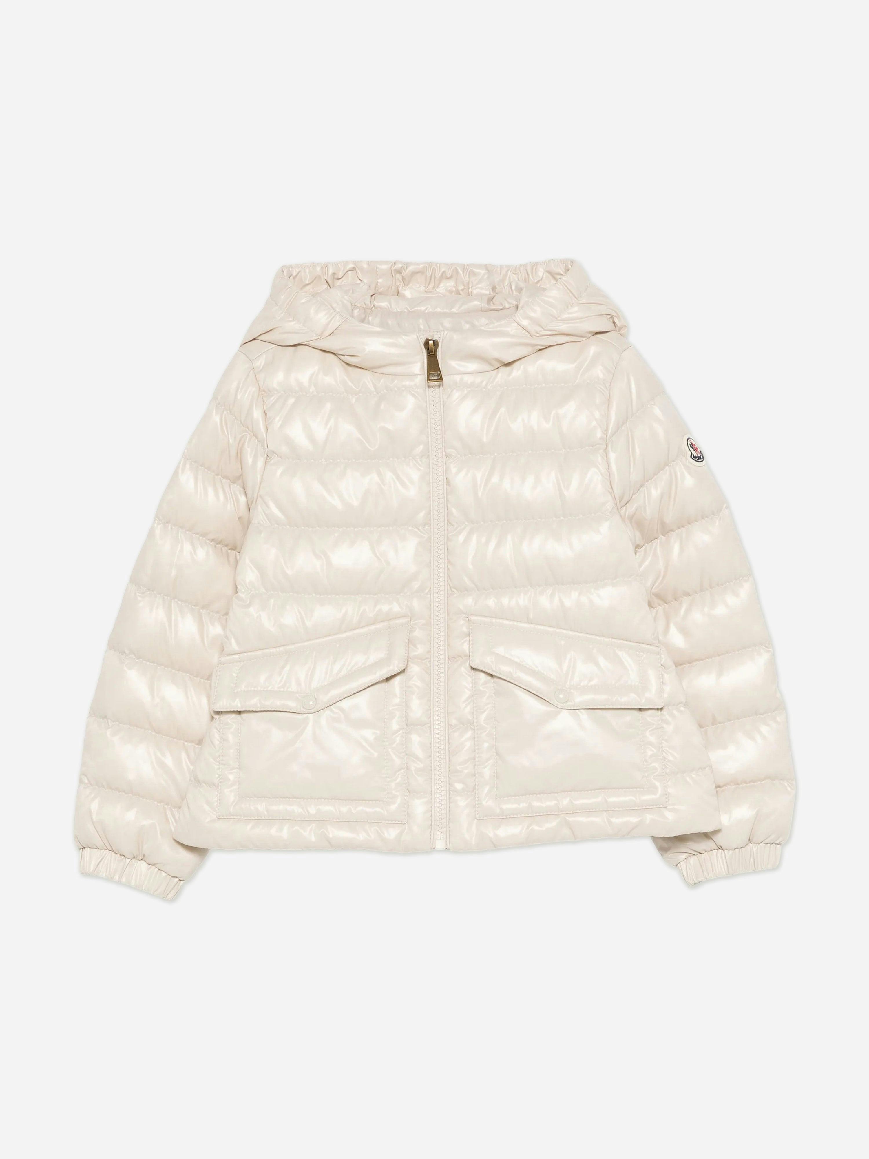 Moncler Enfant Girls Ivory Down Padded Ela Jacket In - 10 Yrs