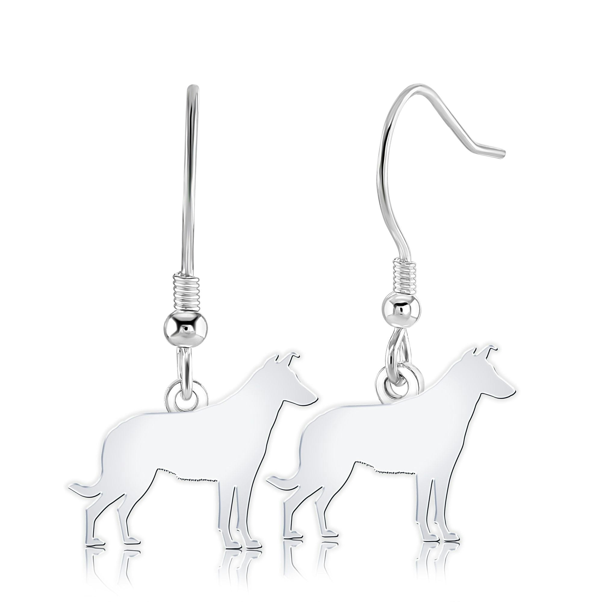 Mylee London Silver Smooth Collie Silhouette Earrings - No - Hook