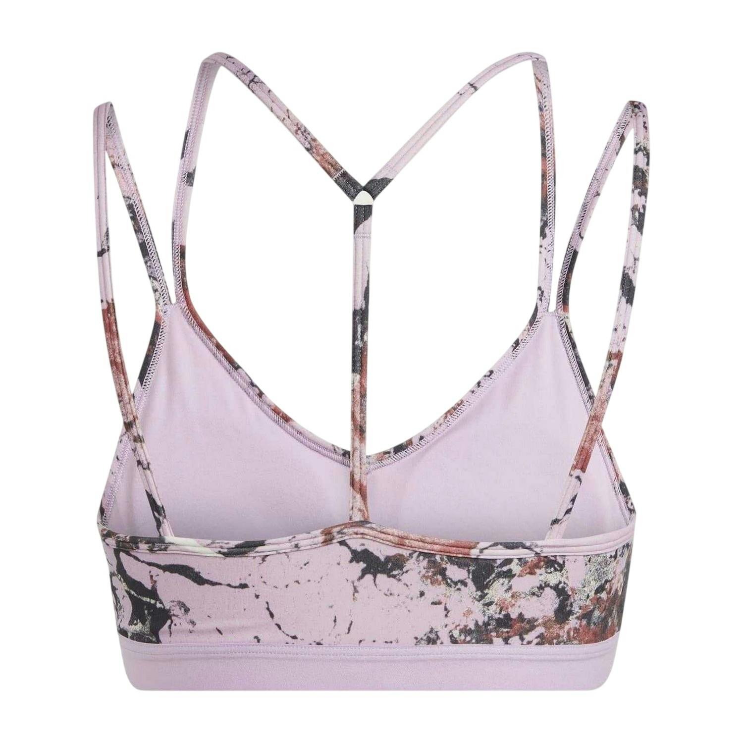 Adidas Women's Lilac Marble Spaghetti Strap Sports Bra - Xsa-C - 75% Recycled Polyester/25% Elastane
