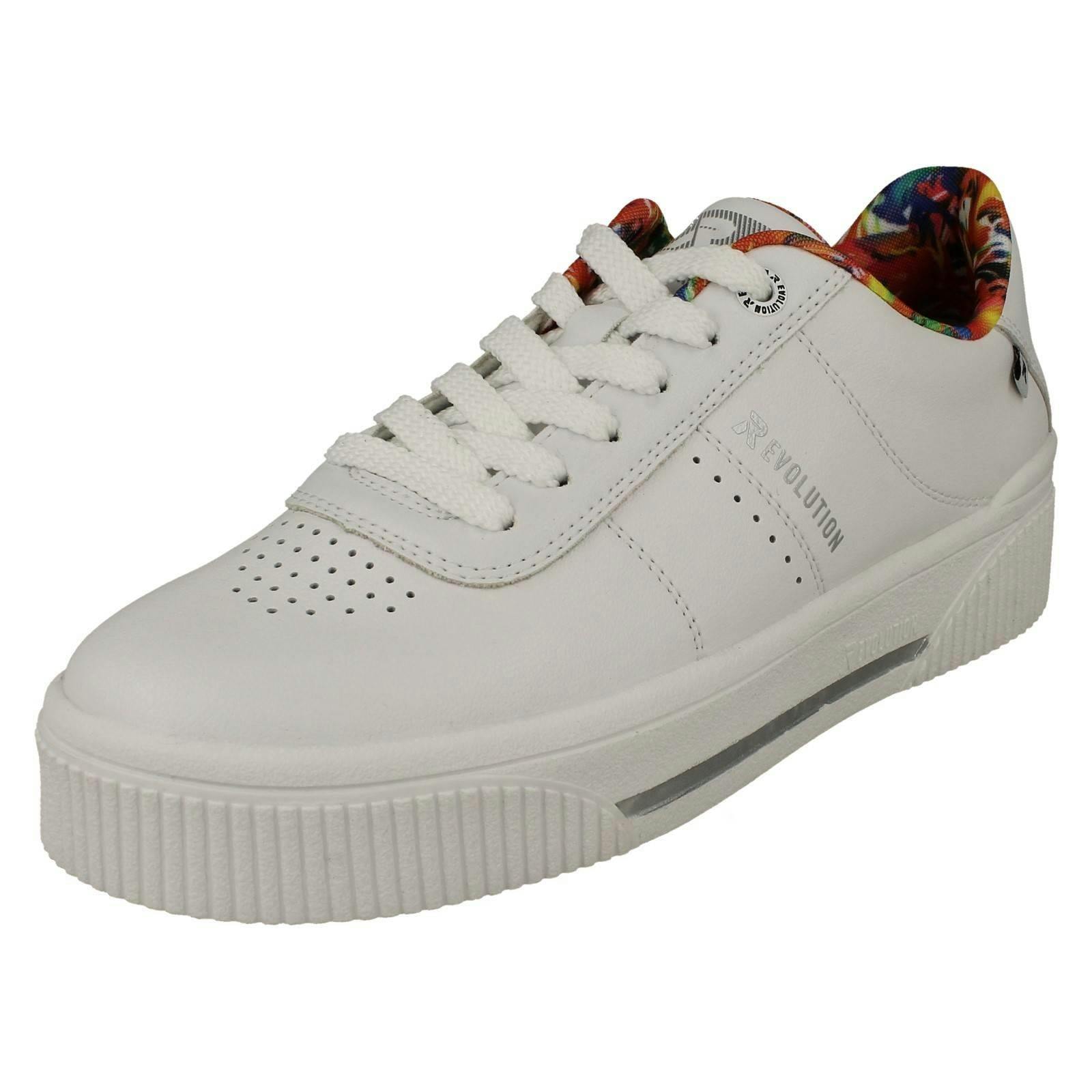 Rieker Women's White Revolution By Lace Up Platform Trainers W0702 - Uk 6.5