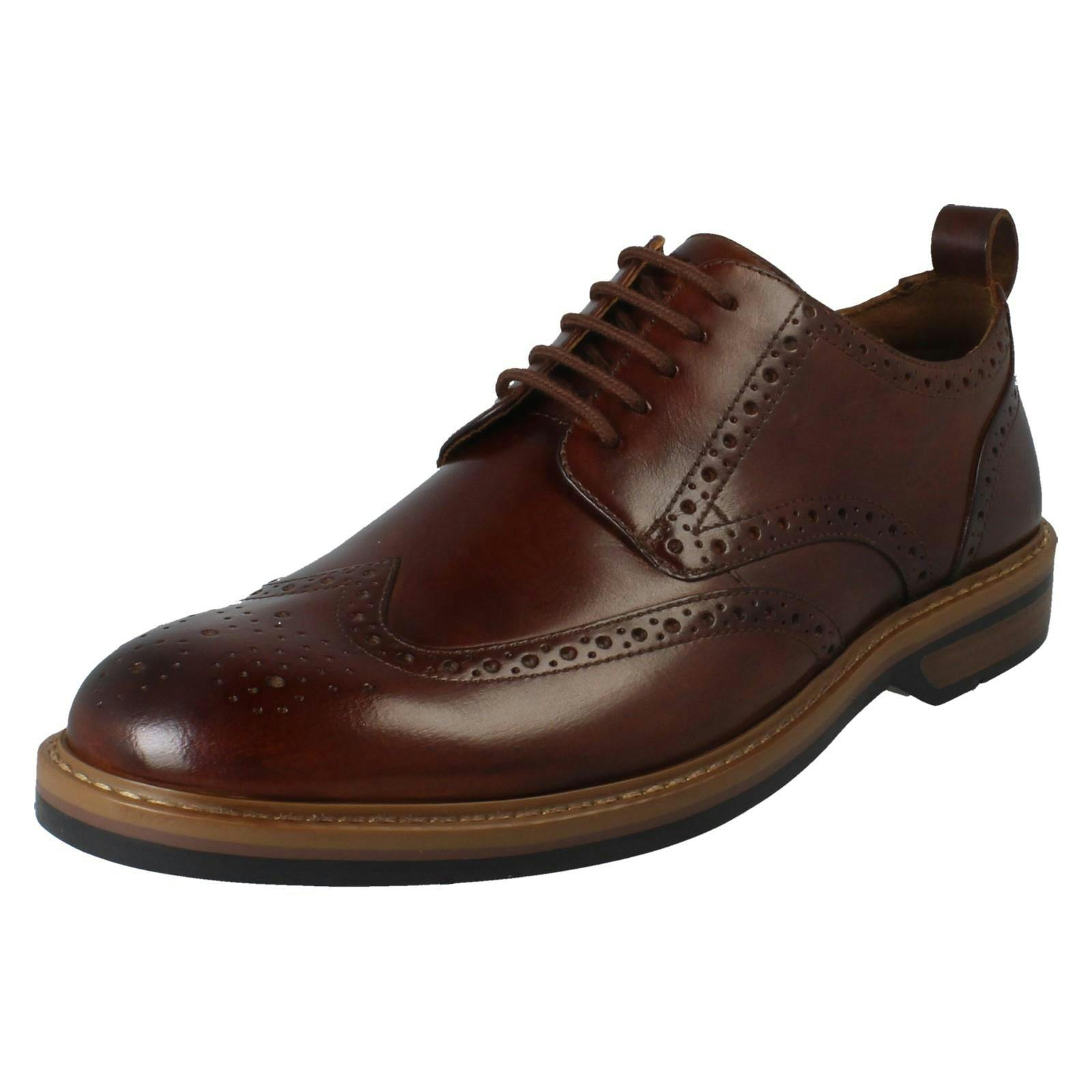 Clarks Men's Smart Casual Lace Up Brogue Shoes Aldwin Limit - Mid Tan - Uk 8.5
