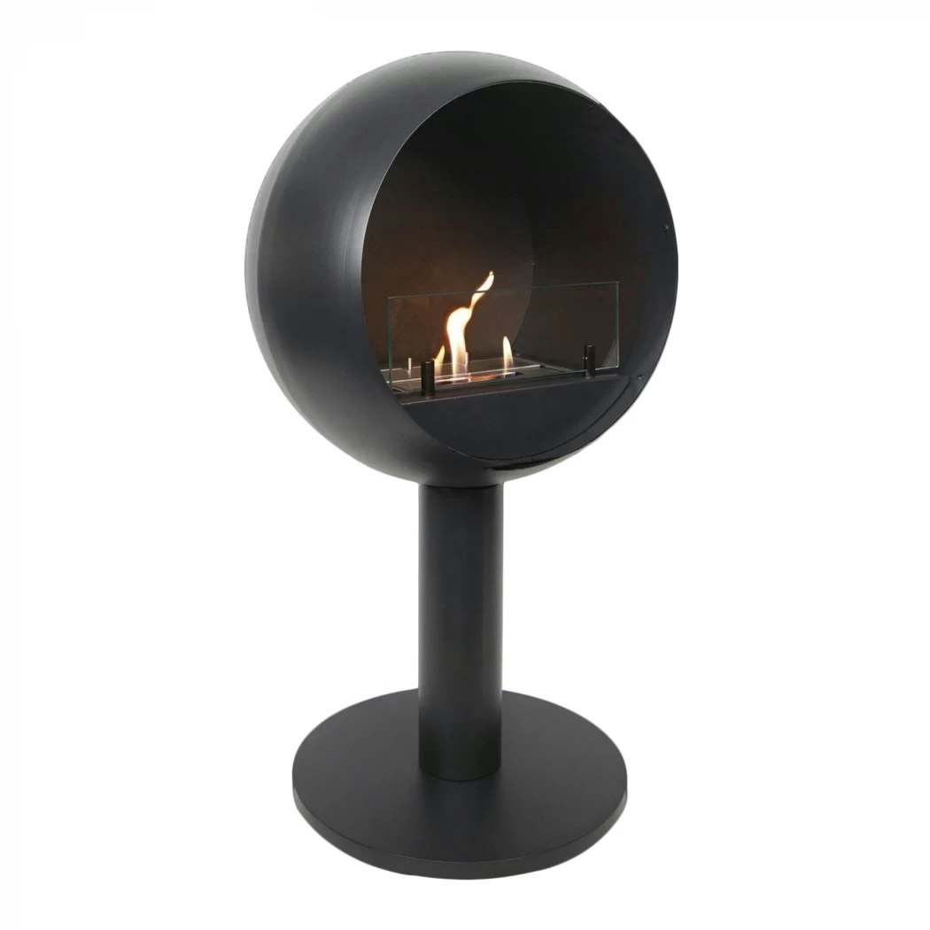 Scandi-Flames Black Edmonton Freestanding Bioethanol Fireplace