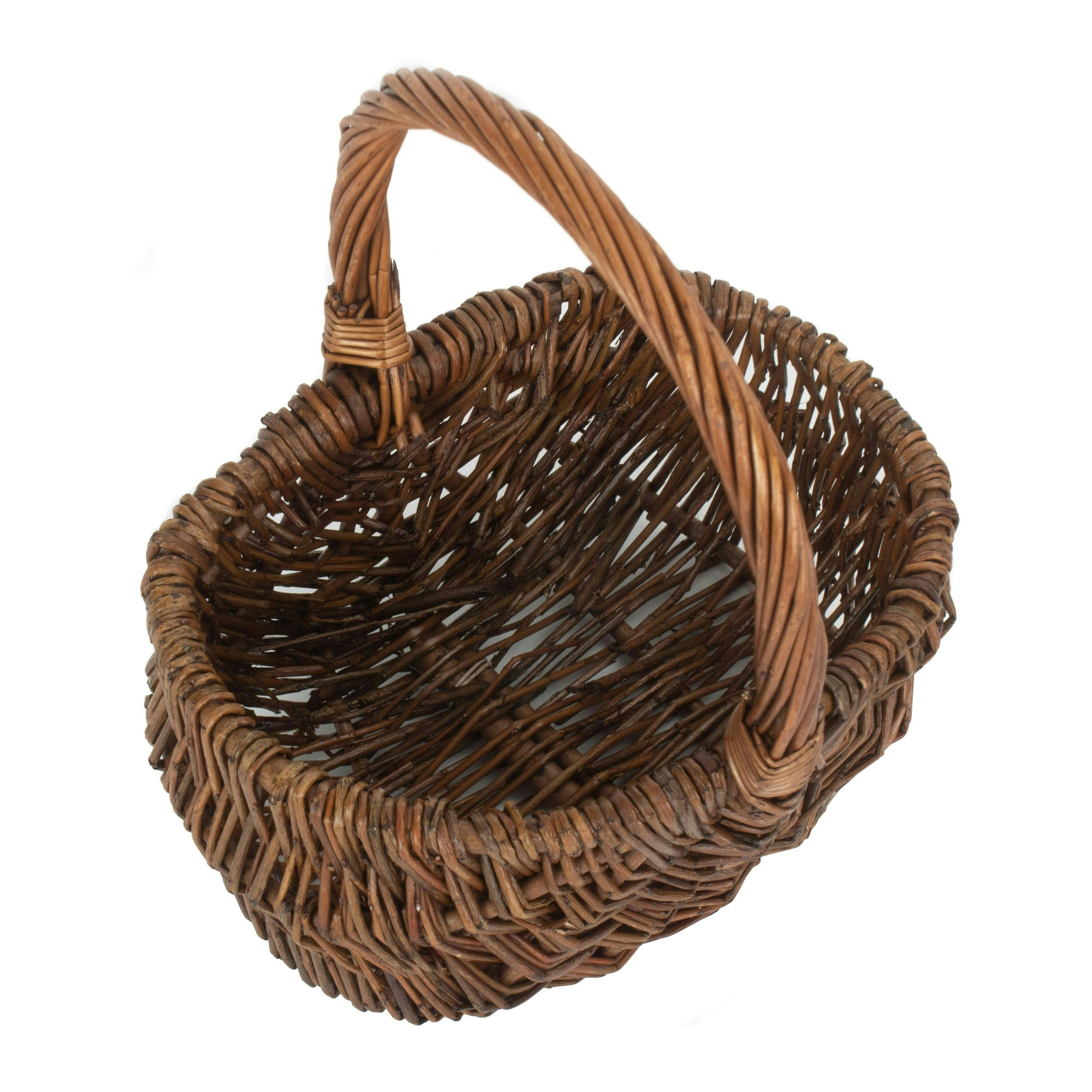 Red Hamper Small Rustic Unpeeled Wicker Shopping Basket