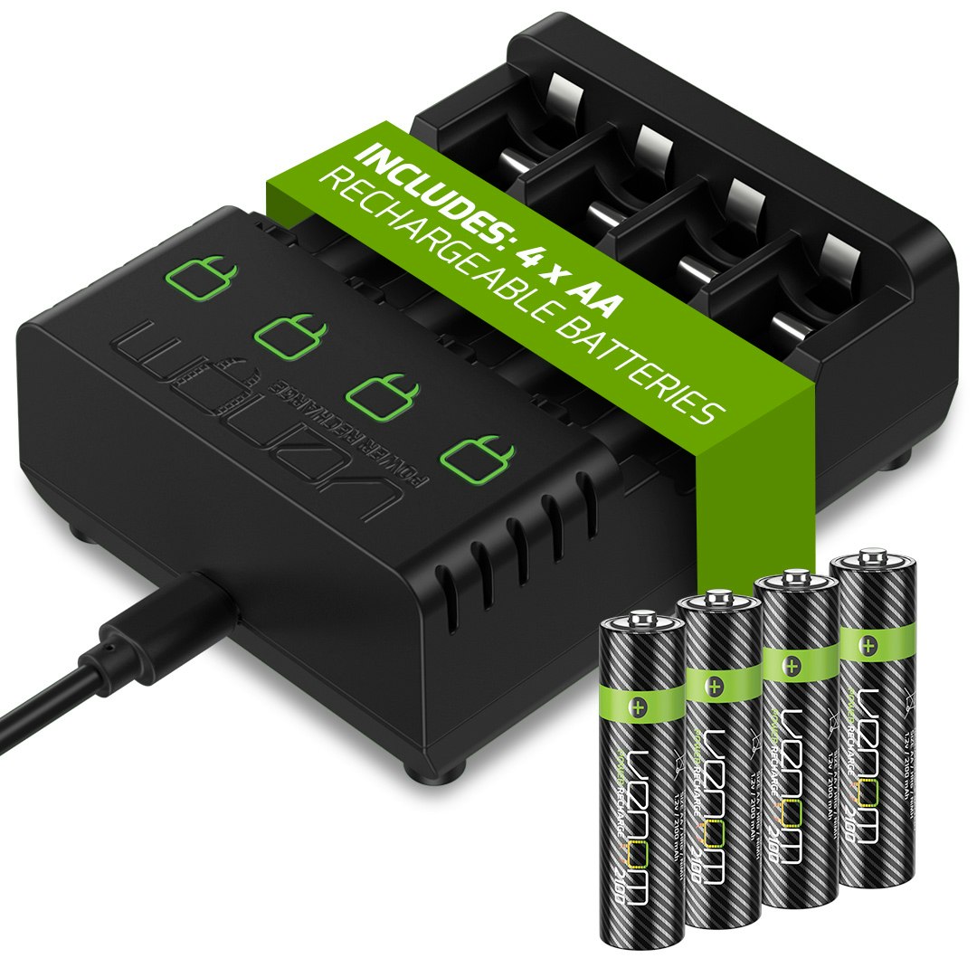 Venom Rechargeable Battery Charging Dock Plus 4 X Aa 2100Mah Batteries - Rechargeable Battery Charging Dock Plus 4 X Aa 2100Mah Batteries