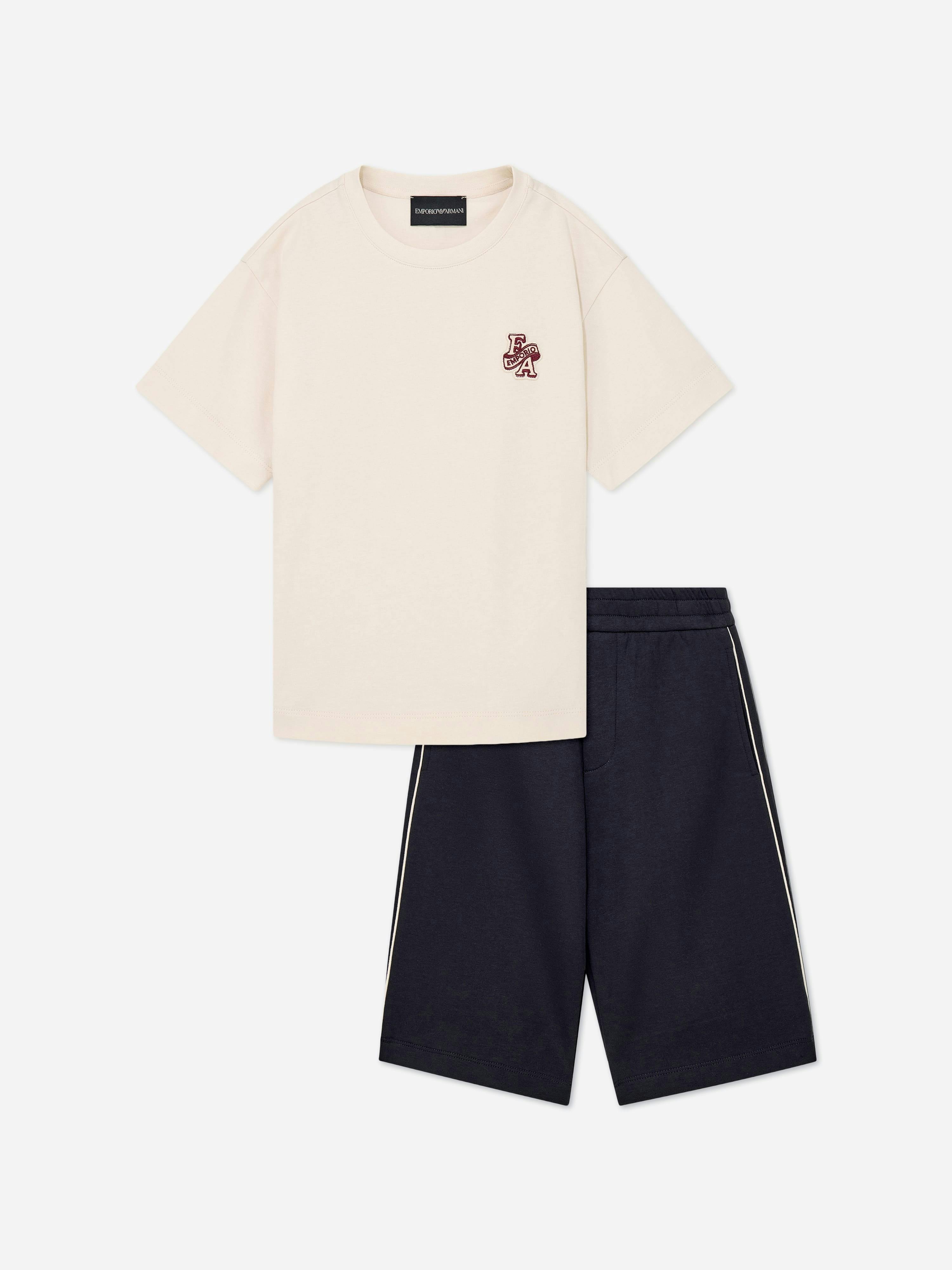 Emporio Armani Boys T-Shirt And Shorts Set In Navy - Navy - 6 Yrs
