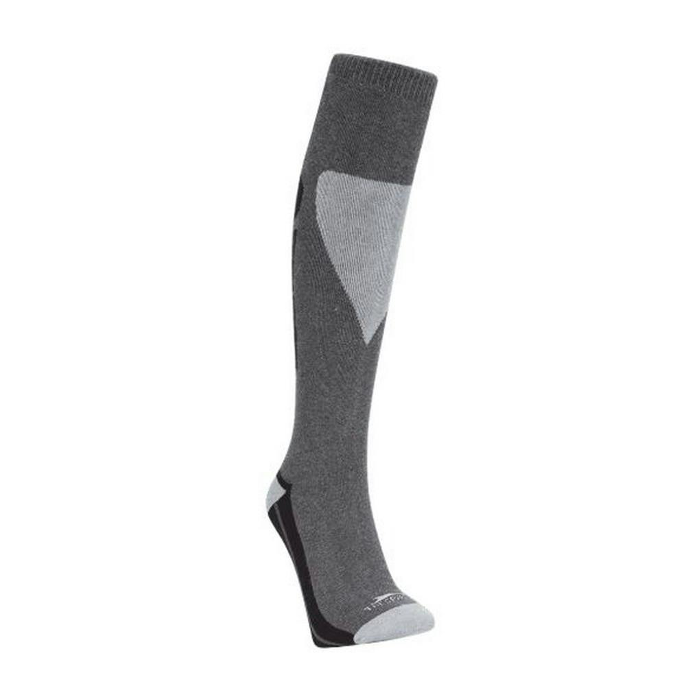 Trespass Men's Hack Ski Tube Socks - Carbon Melange - 4/7 Uk - Carbon Melange - 65% Cotton/33% Polyamide/2% Elastane