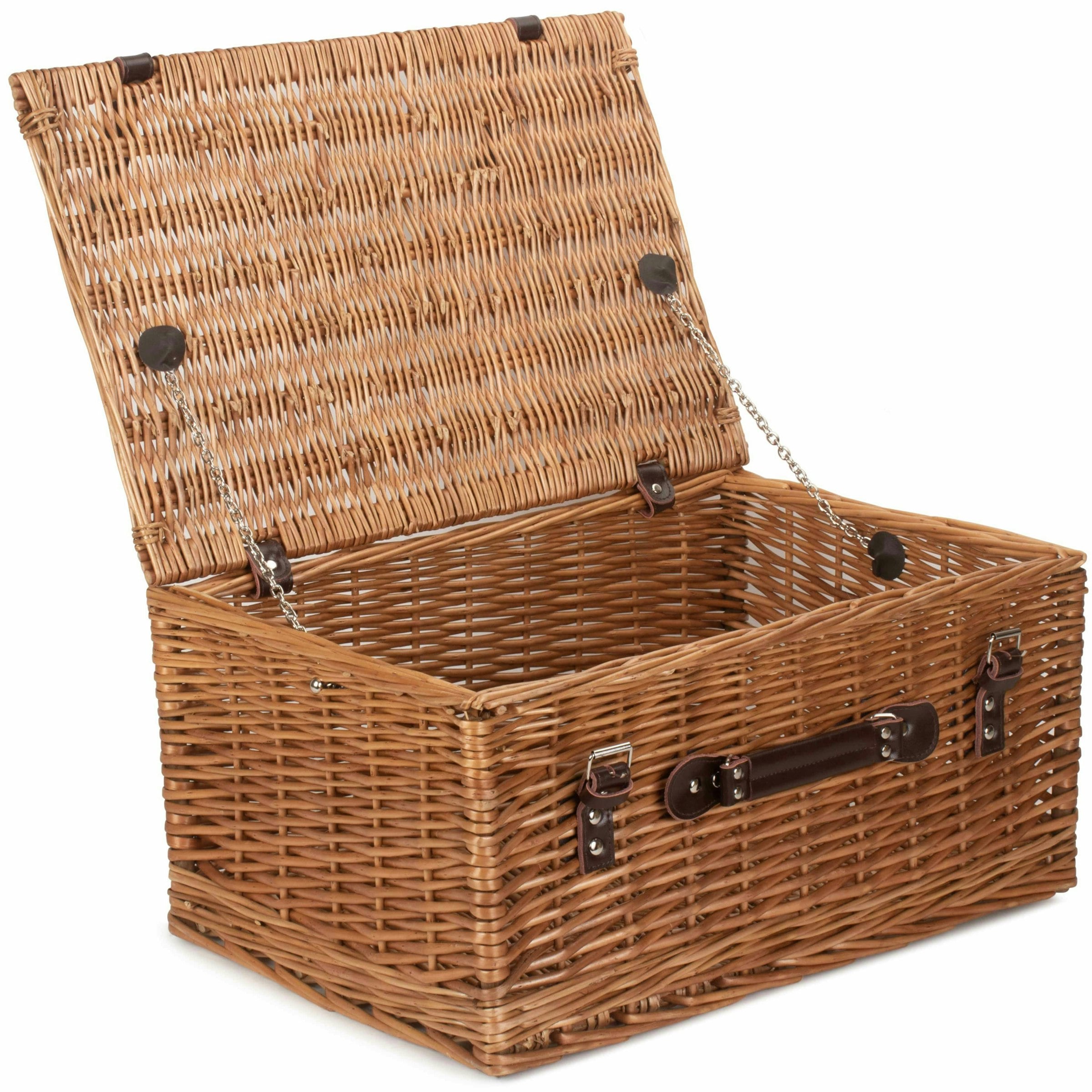 Red Hamper Red/Brown Hamper 51Cm Double Steamed Willow Wicker Picnic Basket