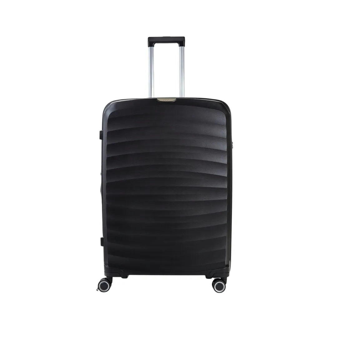 Rock Black Sunwave - Suitcase Expandable Hard-Shell 4 Spinner Wheels - Small