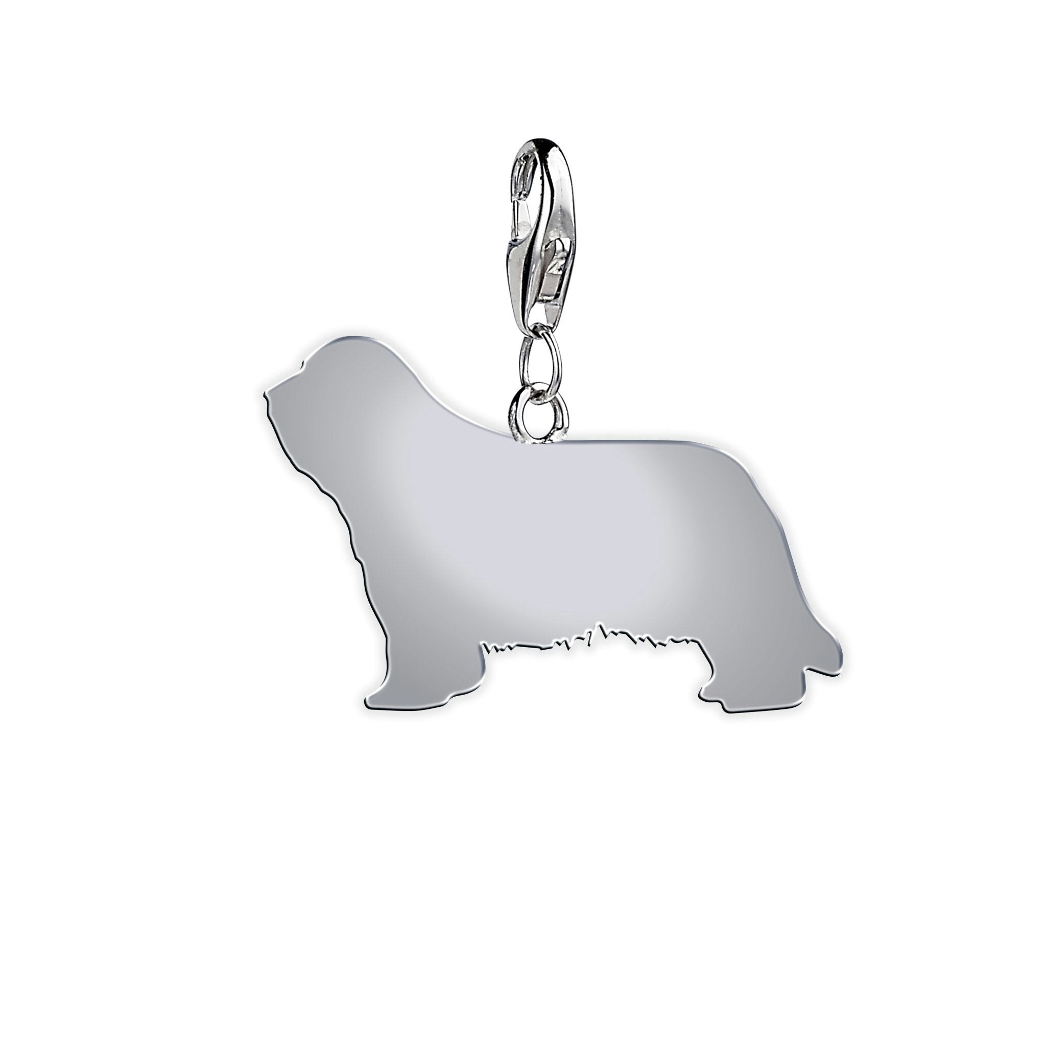 Mylee London Silver Bearded Collie Silhouette Charm - No - Clip On Charm