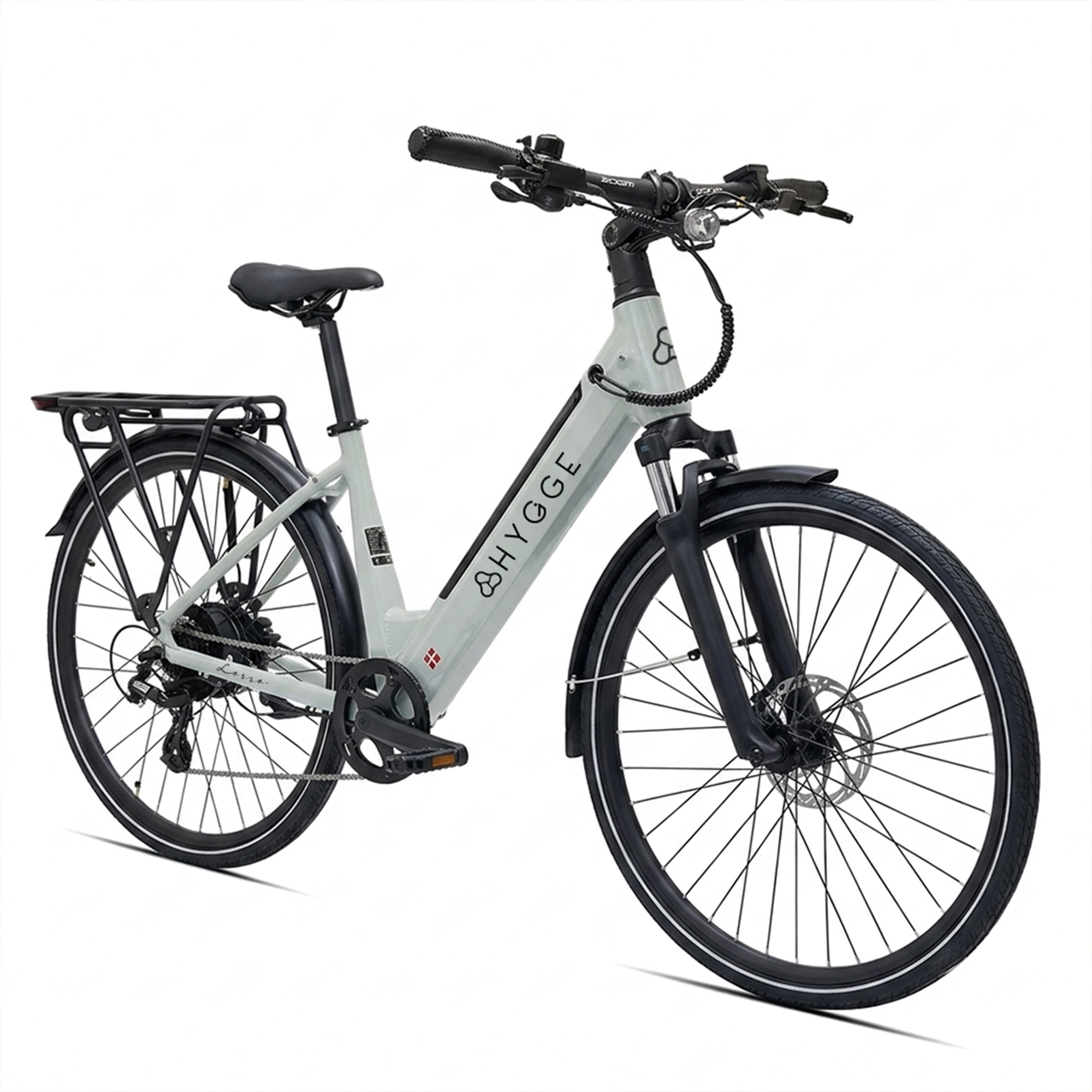 Hygge Bikes Grey Lossø Step 2026 – Urban E-Bike 36V 13Ah – Moss - Moss - L181/W16/H94 Cm - City E-Bike