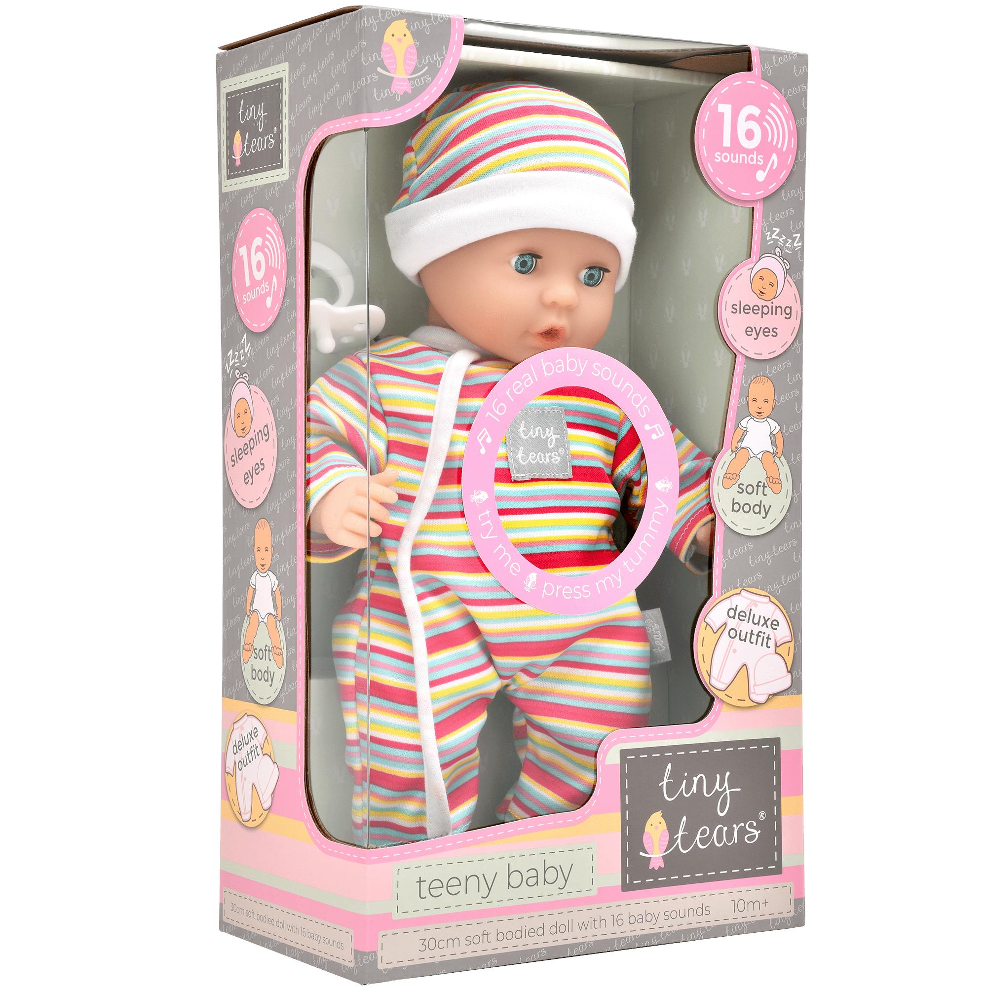 John Adams | Tiny Tears - Teeny Baby - 30Cm Soft Bodied Doll With 16 Interactive Sounds: One Of The Uk's Best Loved Doll Brands! | Nurturing Dolls | Ages 10M+ - Image 3