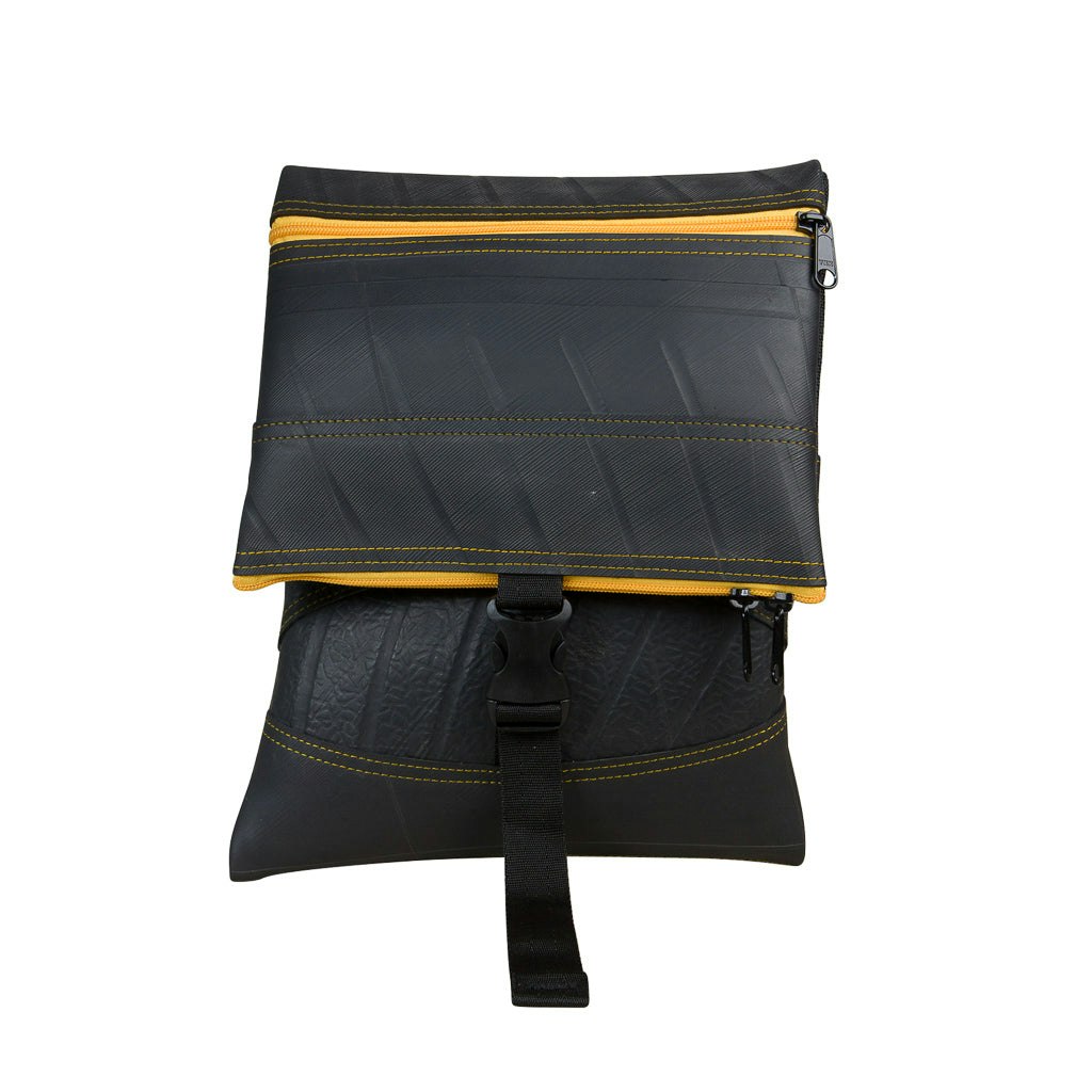 Paguro Yellow Jen Foldover Recycled Rubber Vegan Crossbody Bag (6 Colours Available)