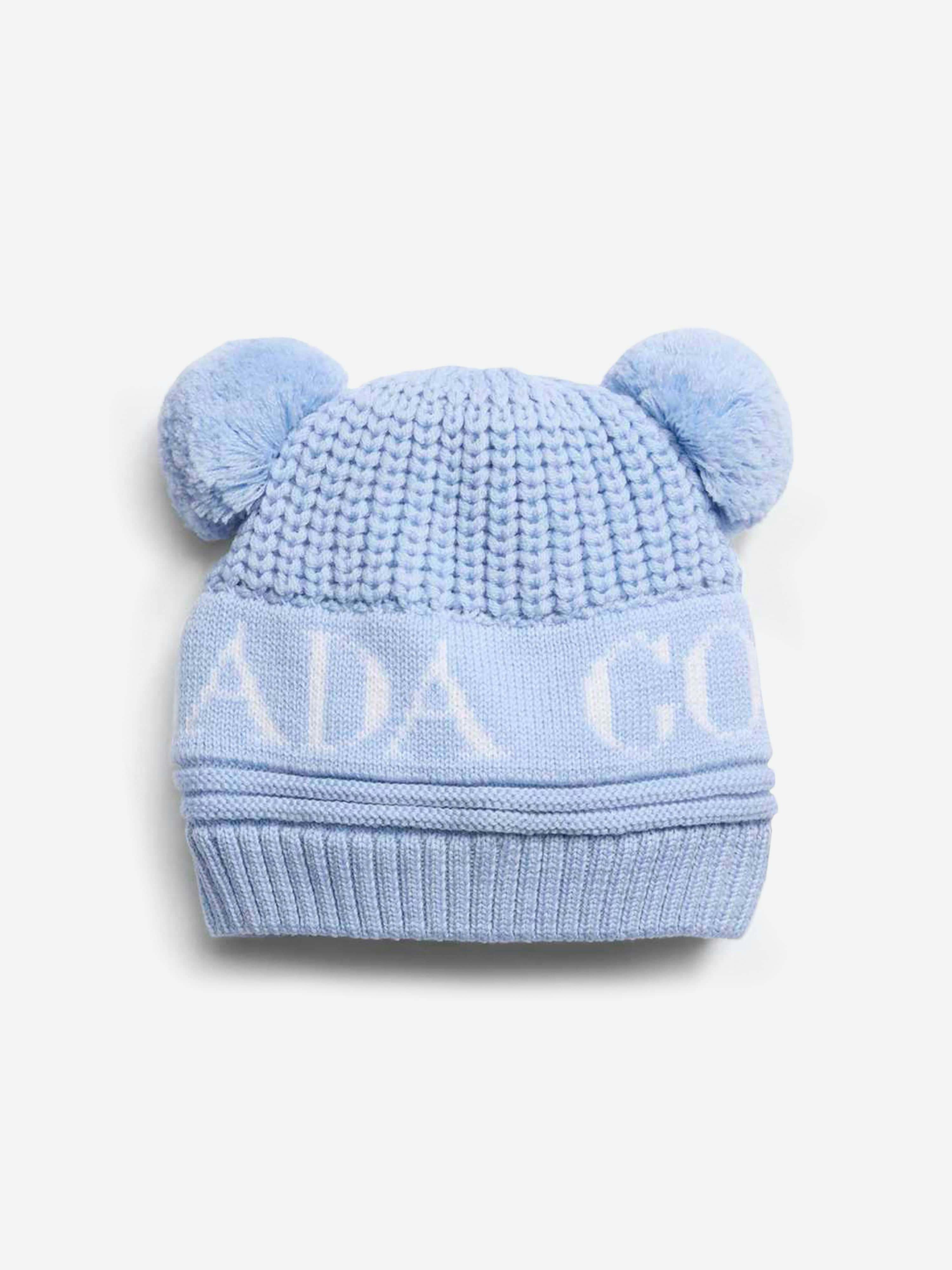 Canada Goose Blue Baby Double Pom Pom Hat In - One Size