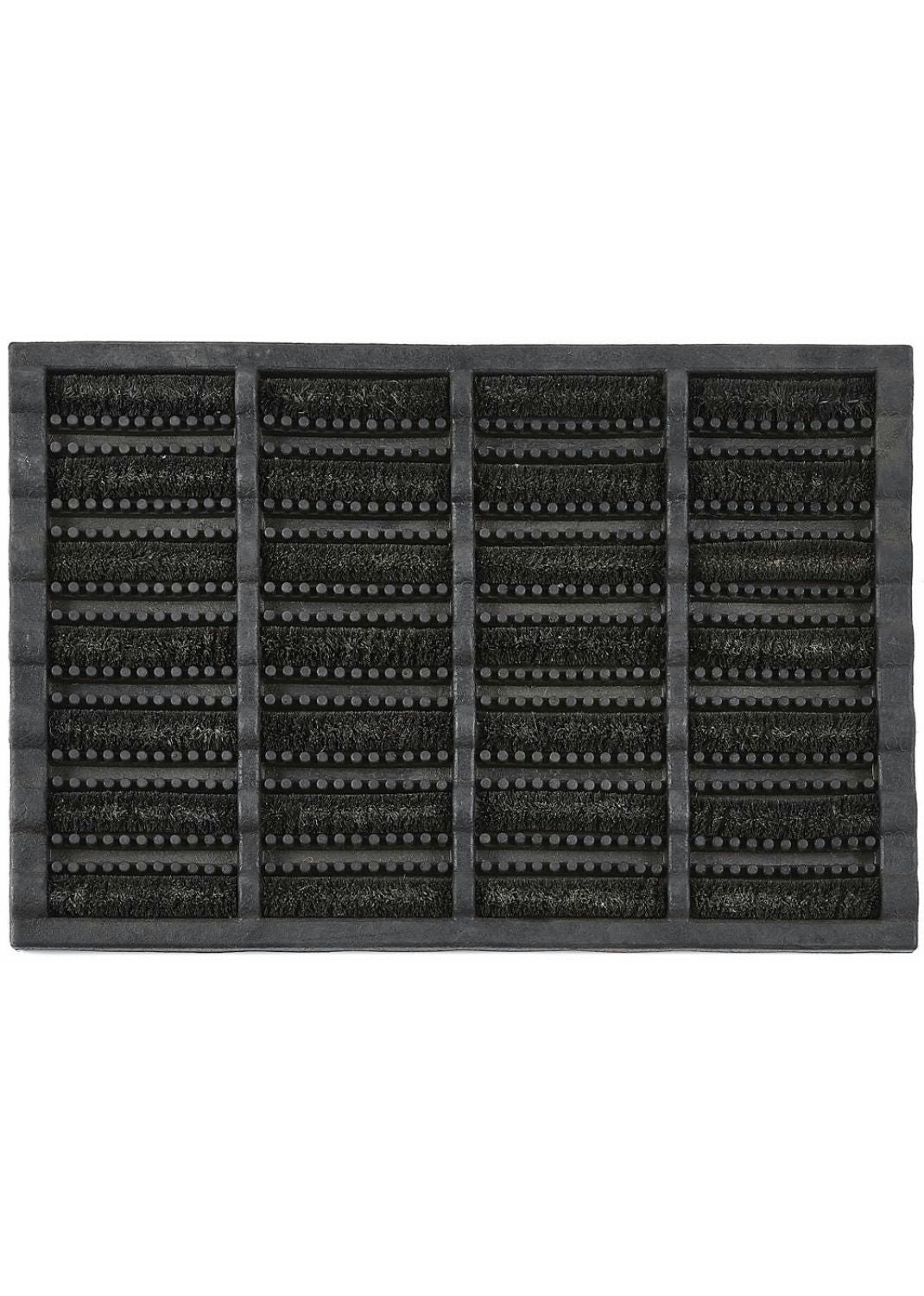 The Rugs Black Durable Coir Scraper Doormat - 40X60 Cm