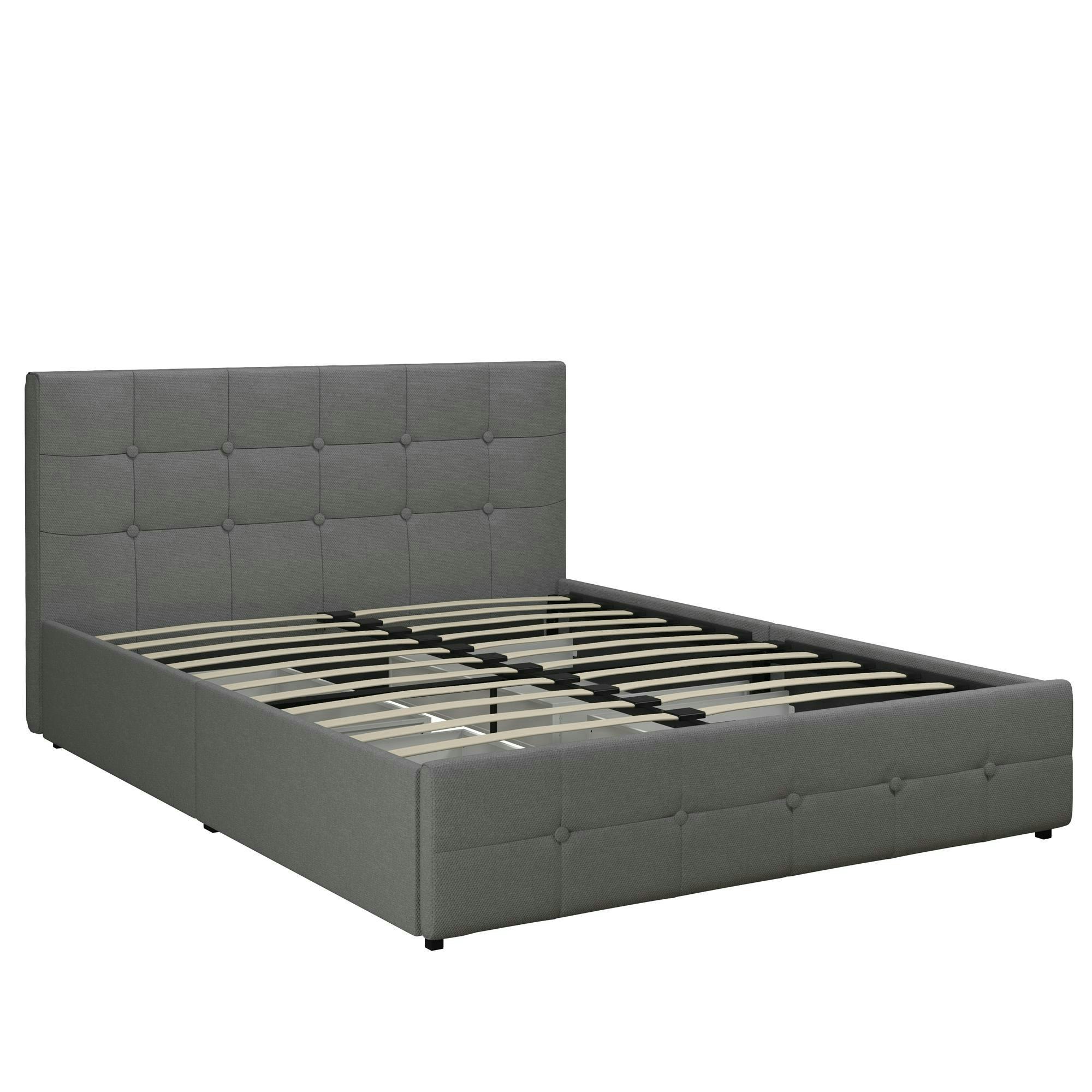 Dorel Home Grey Rose Bed With Storage Fabric - Double