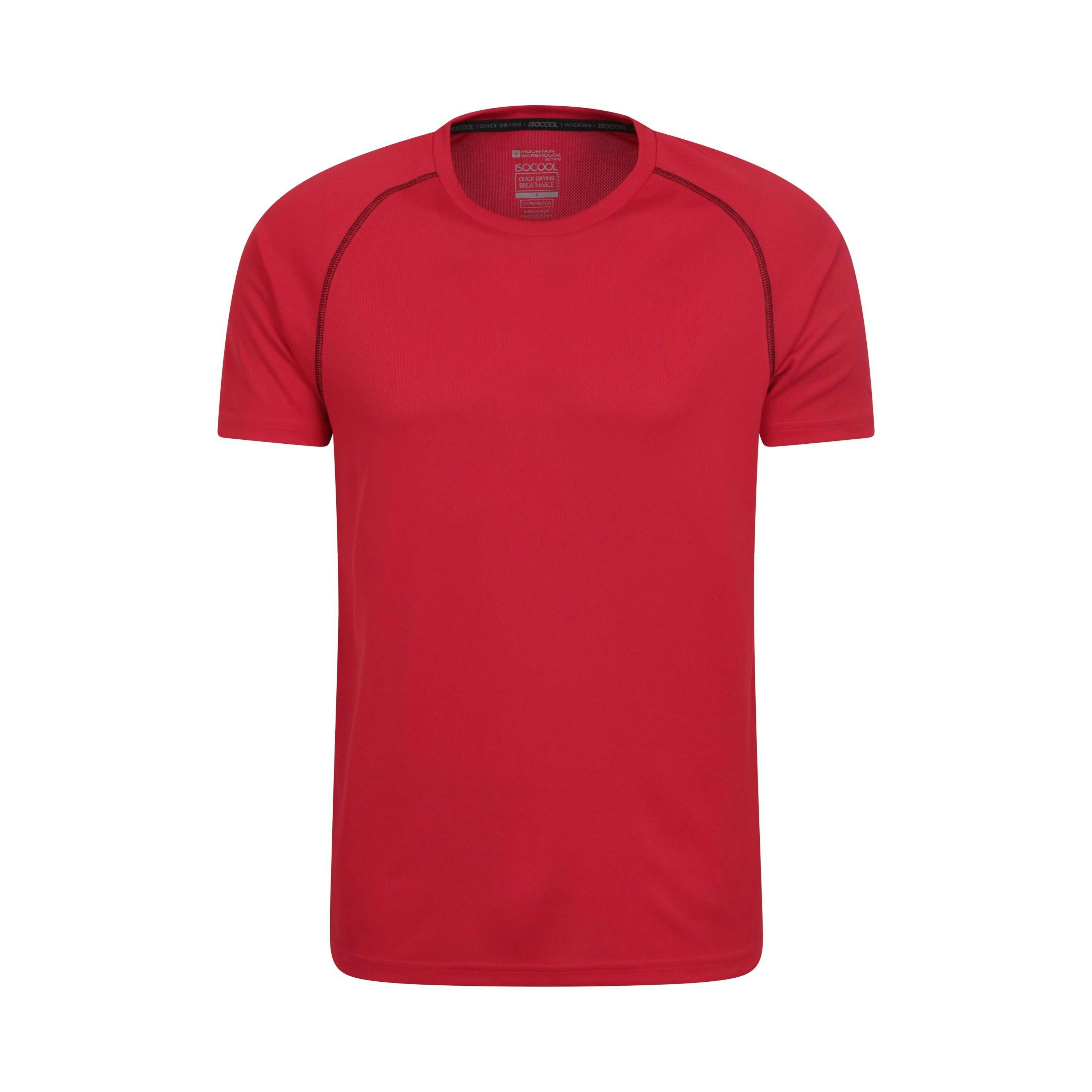 Mountain Warehouse Men's Red Endurance Isocool T-Shirt - 3XL - 100% Polyester