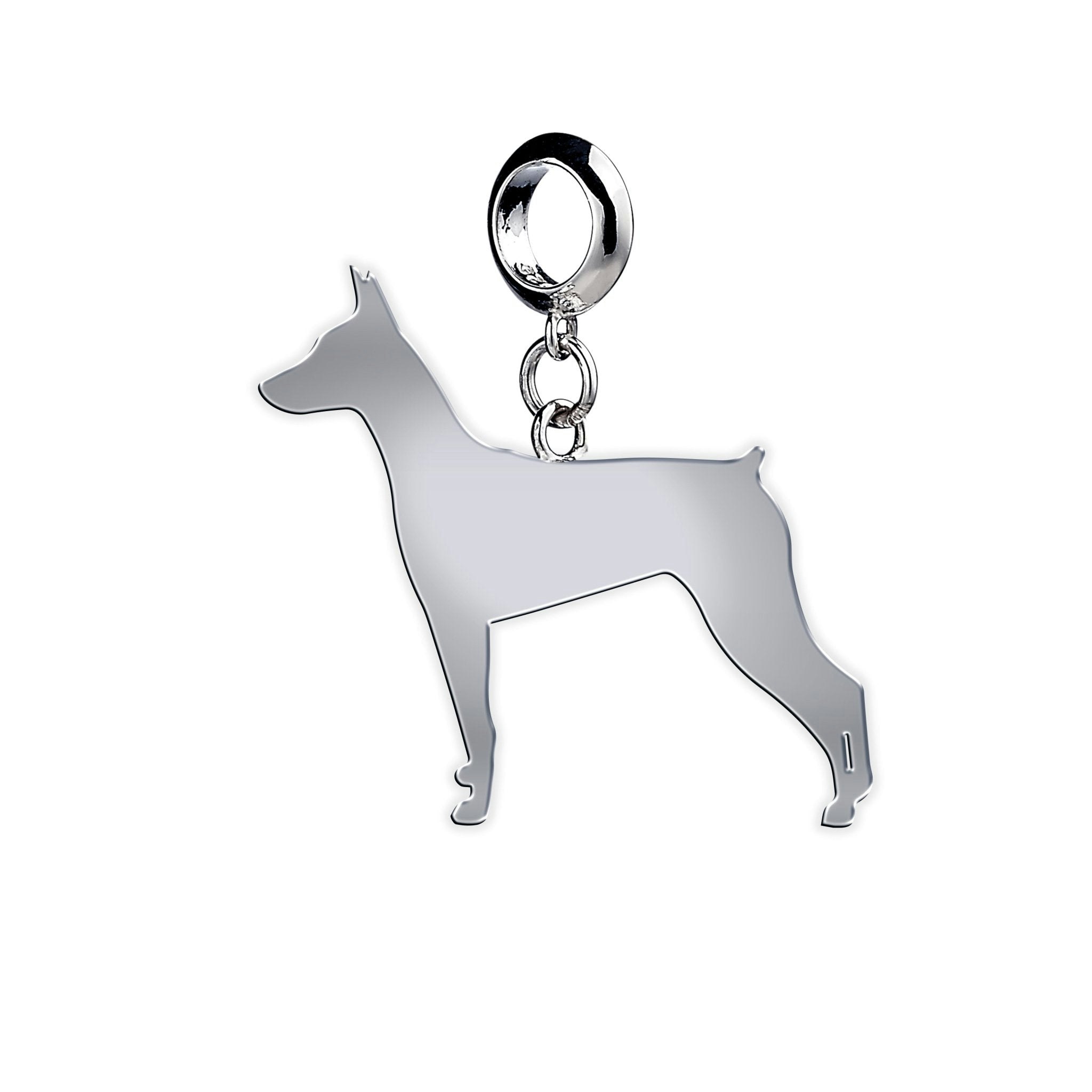 Mylee London Silver German Pinscher Silhouette Charm - Yes - Slider Charm