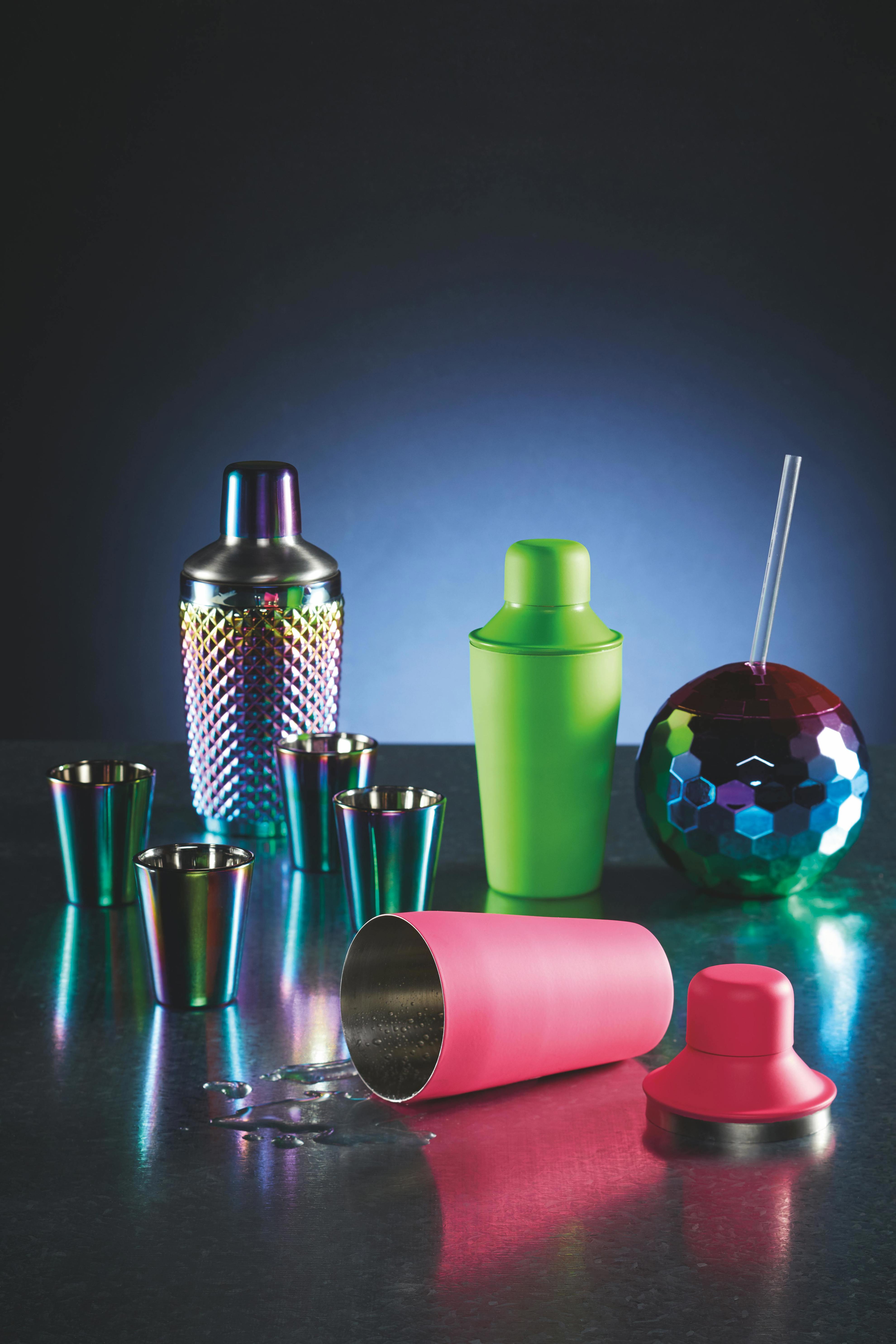 Rackhams Green 300Ml Mini Neon Cocktail Shaker - Stainless Steel - Cocktail Shaker