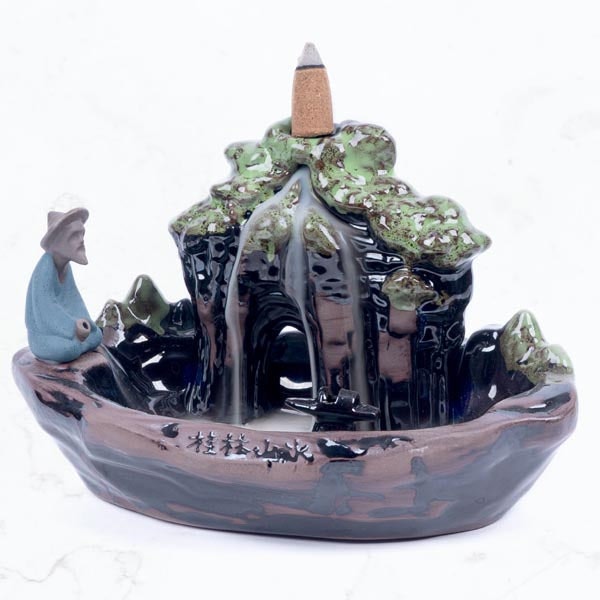 Myga Backflow Incense Burners - Old Man Fishing Pond