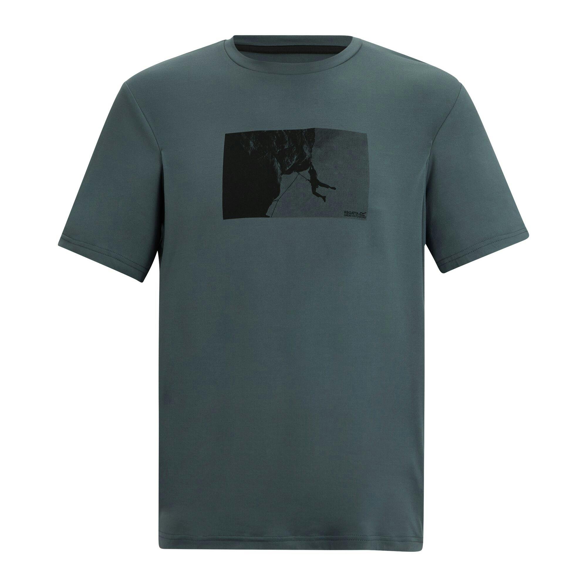 Regatta Men's Dark Fingal Mountain Climbing T-Shirt - Storm - L - Storm - 62% Polyester/30% Recycled Polyester/8% Elastane