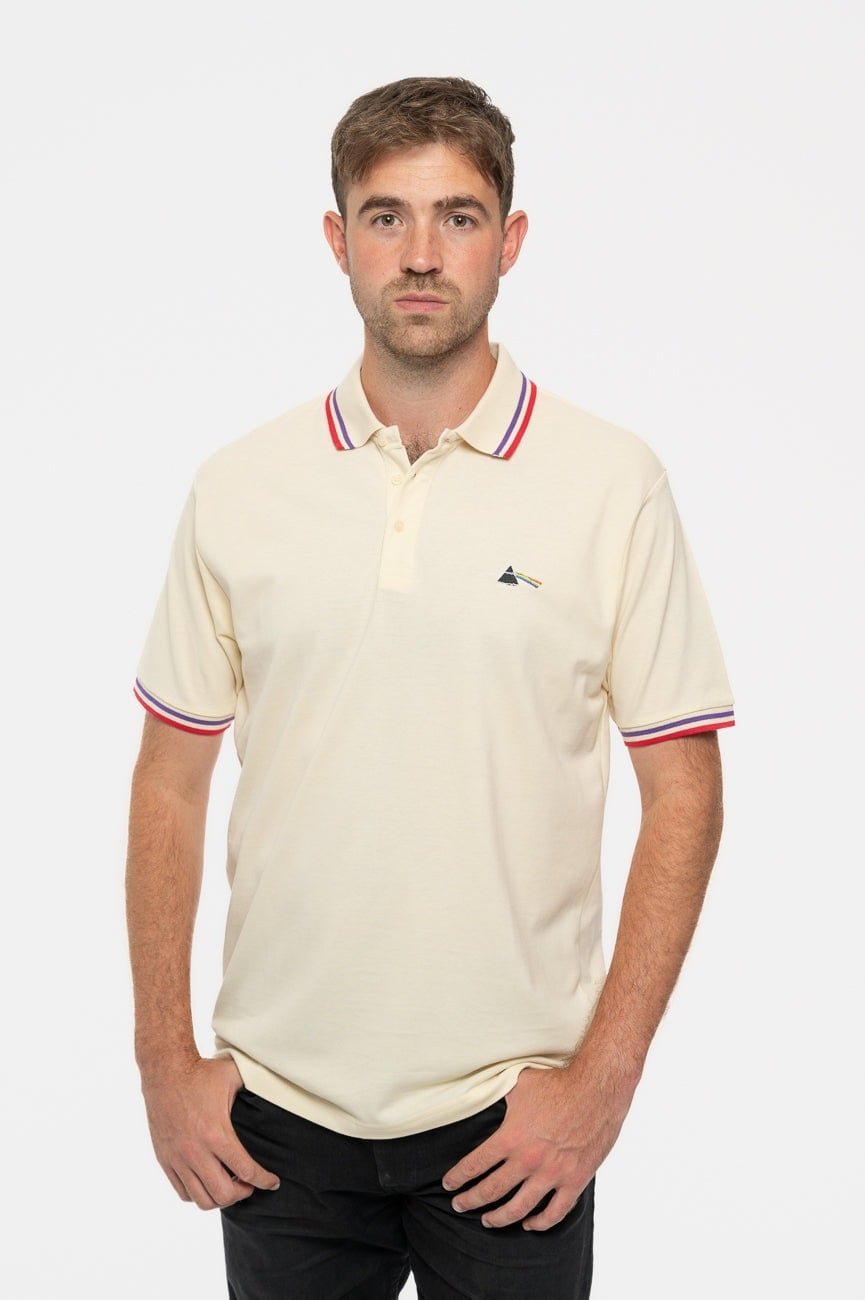 Paradiso Clothing Unisex Pink/Dark Floyd Side Of The Moon Prism Polo Shirt - S
