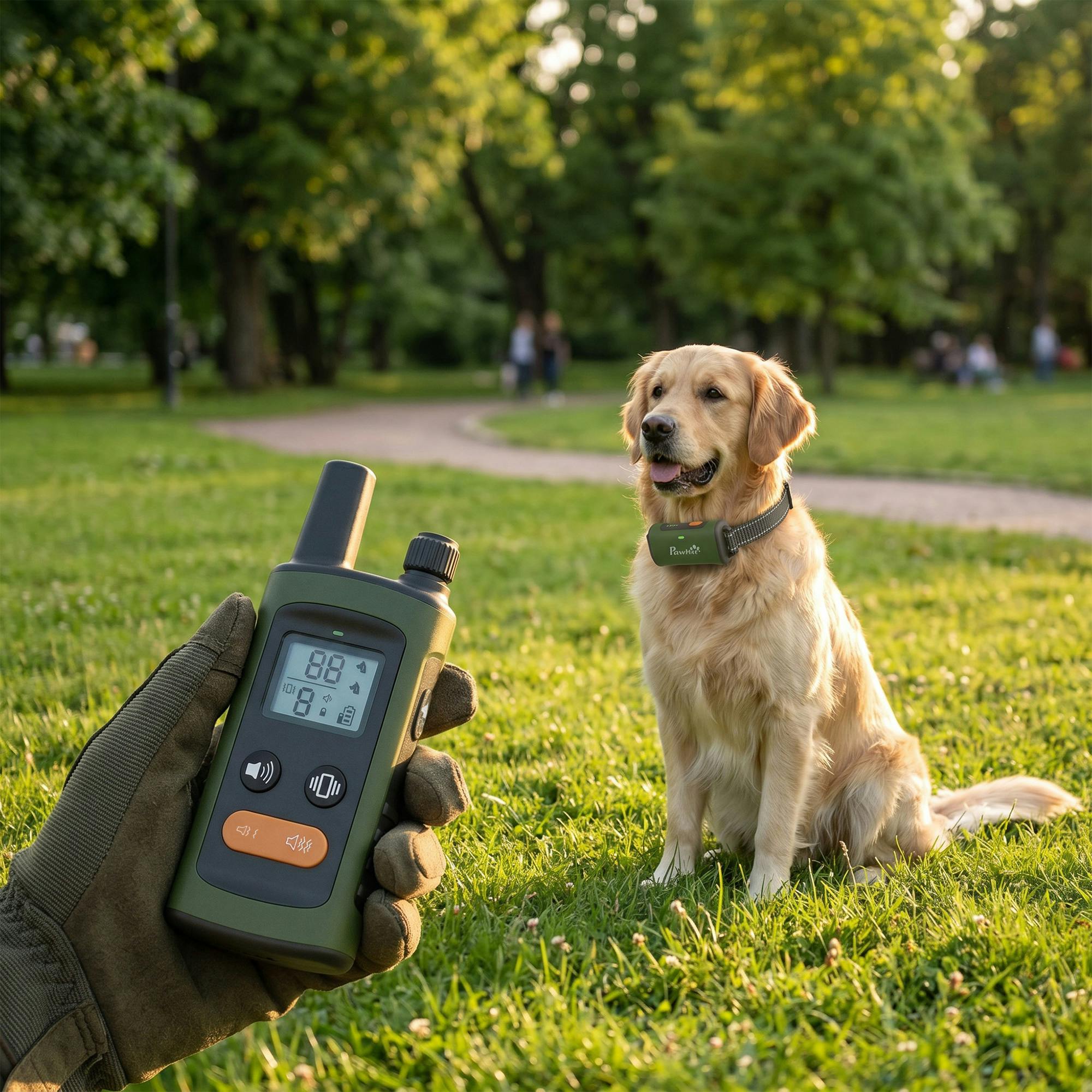 Pawhut Green Dog Training Collar Anti Barking Device With 3 Modes 3200Ft Remote