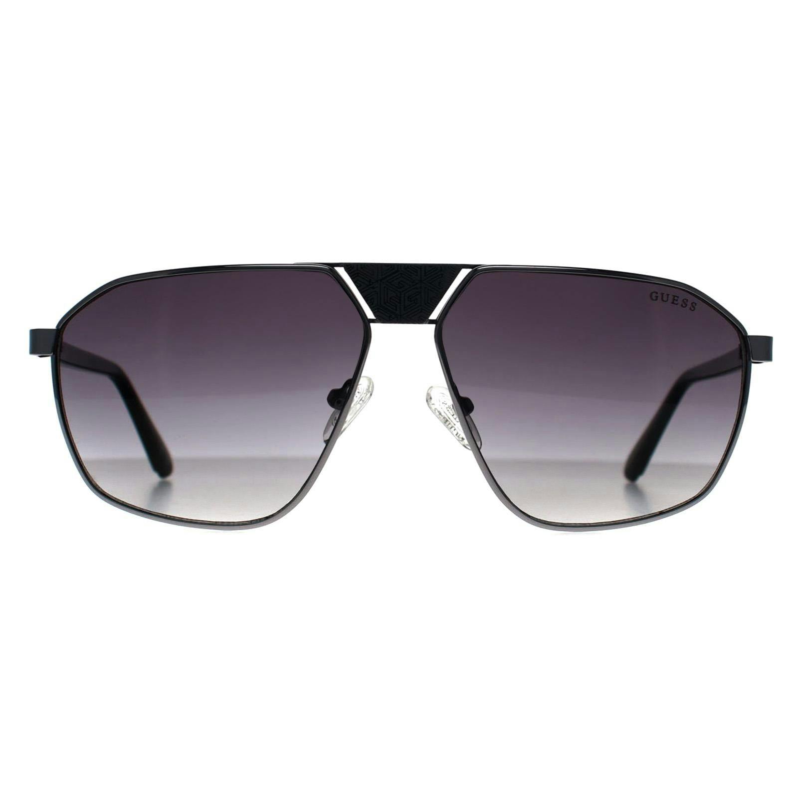 Guess Light Sunglasses Gu00086 08B Shiny Gunmetal Gradient Smoke