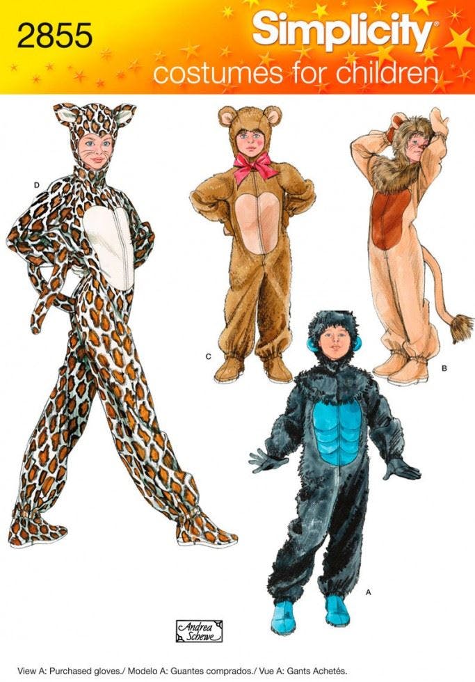 Simplicity Sewing Pattern 2855, Costumes For Kids, Xs-S-M-L - Intermediate - Xs-S-M-L