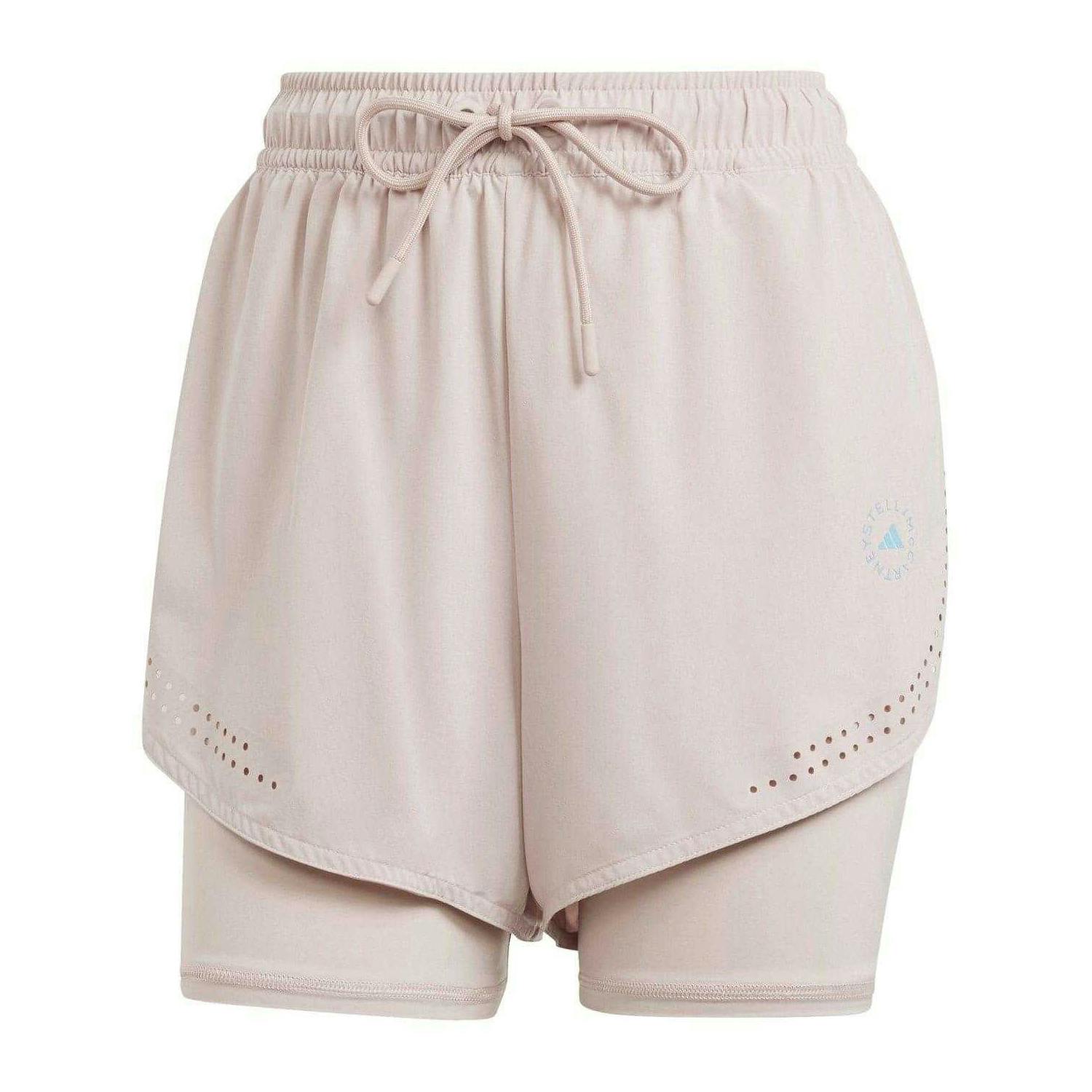 Adidas Women's Stella Mccartney Loose Fit Running Shorts - Rose - 6 Uk S - Rose - 100% Mixed