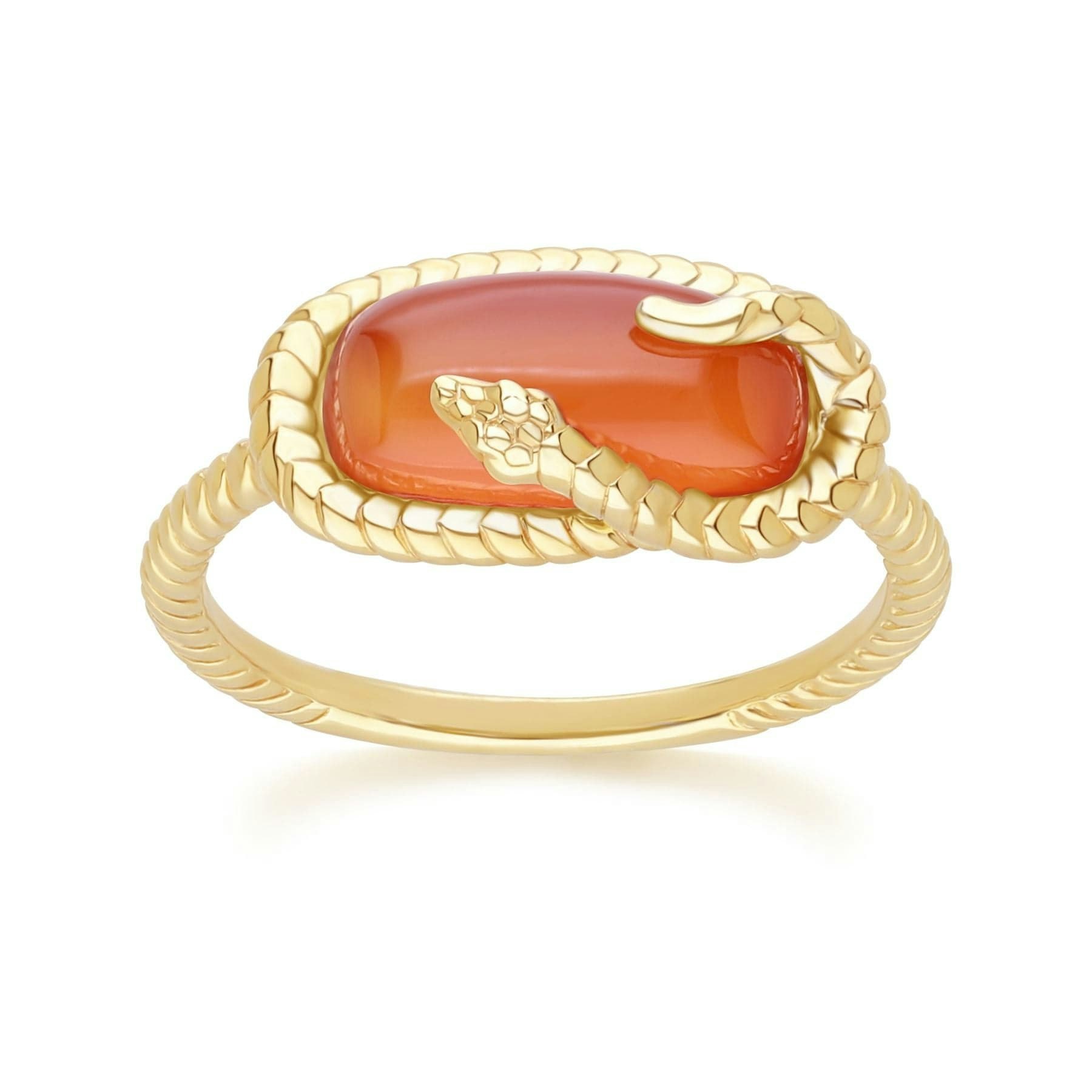 Gemondo Women's Gold/Silver Ecfew™ Carnelian Snake Ring In Plated Sterling - P