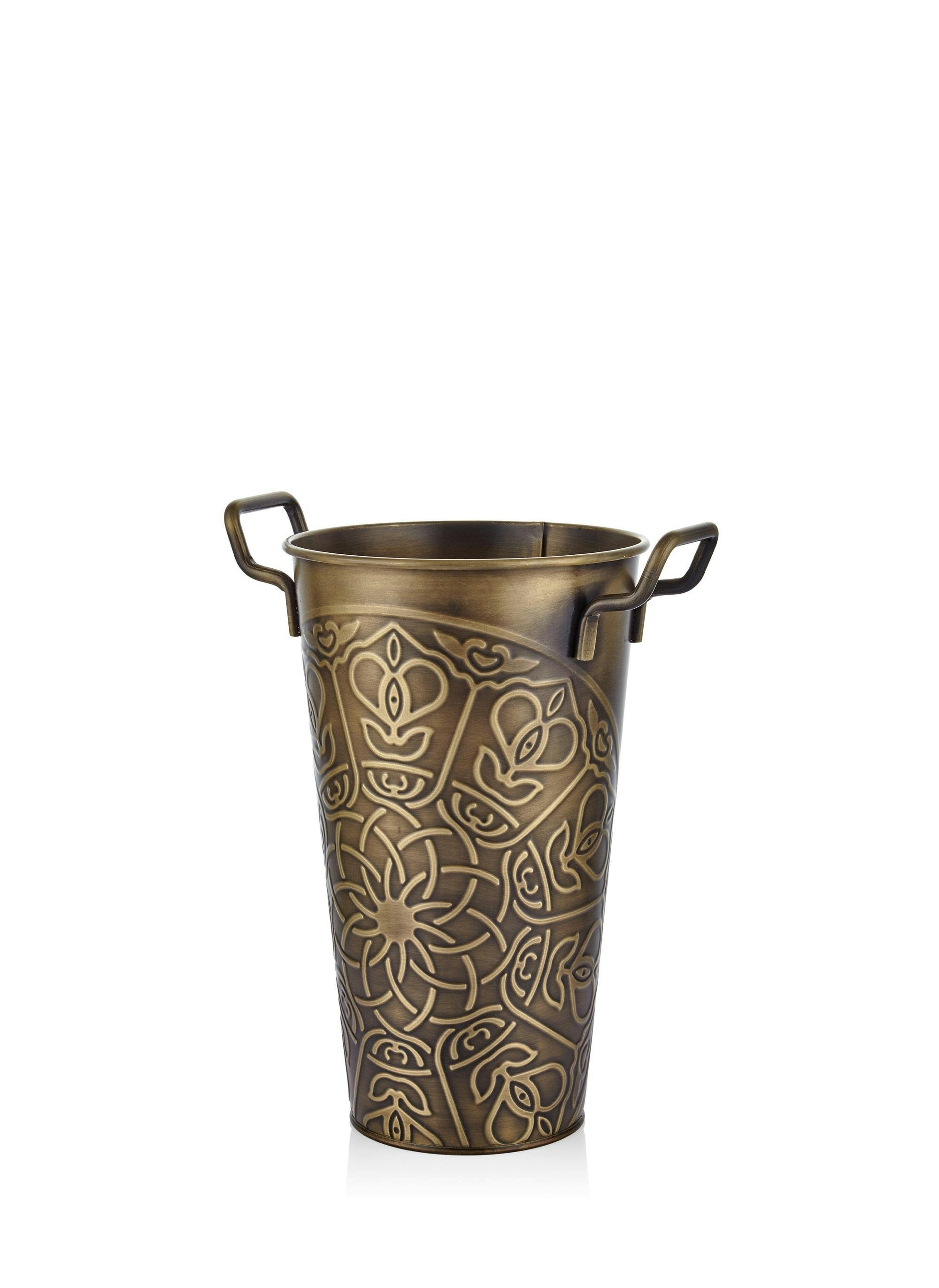 Rozi Gold Vase - 30 Cm (H) X 29 Cm (W) X 22 Cm (D)