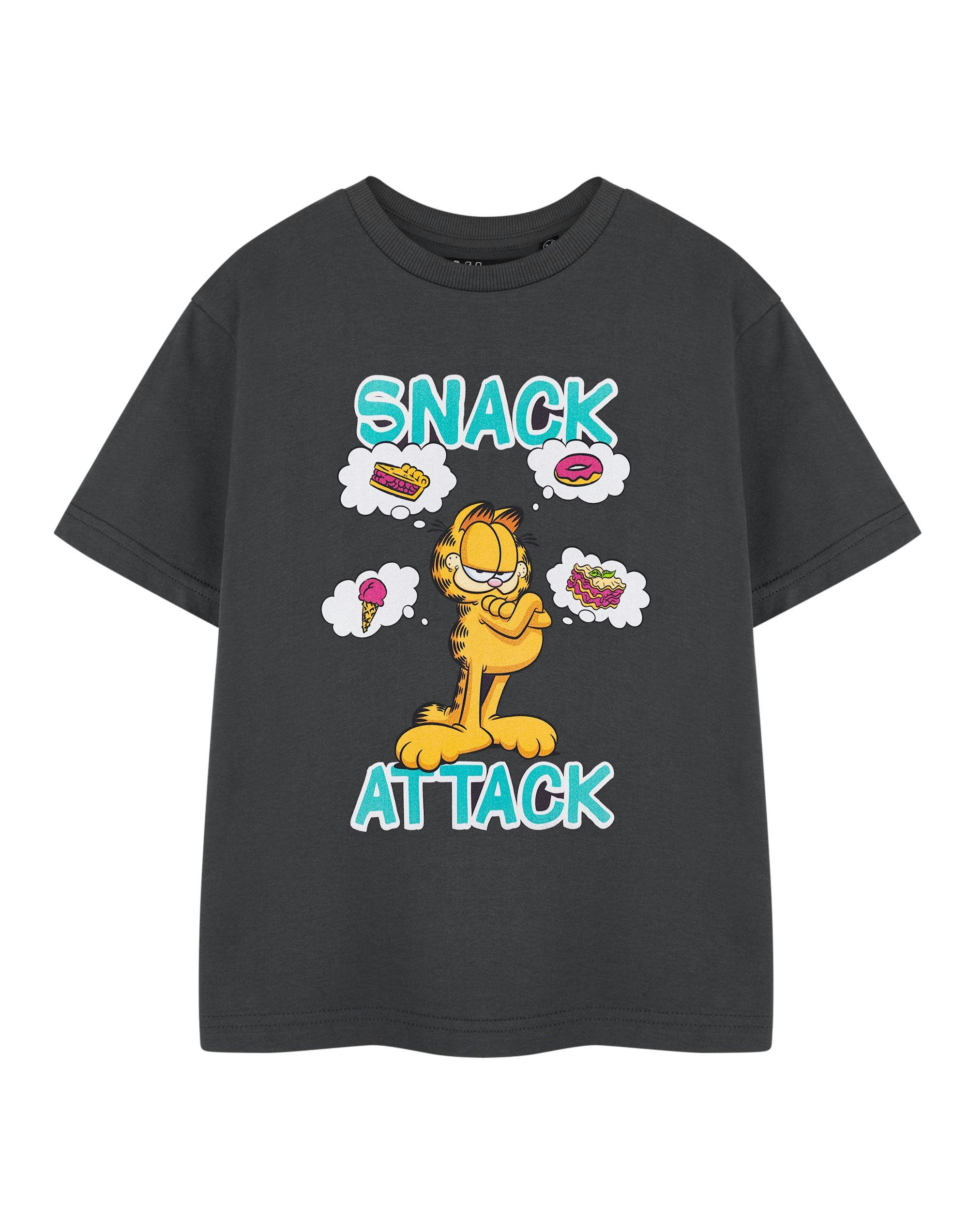 Vanilla Underground Boys Grey Garfield Snack Attack Short Sleeved T-Shirt - 5-6 Years