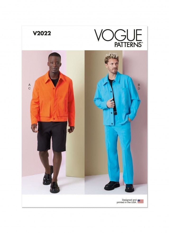 Vogue Men's Sewing Pattern 2022, Jackets, Shorts, Trousers For Aa (34-36-38-40-42) - Intermediate - Aa (34-36-38-40-42)