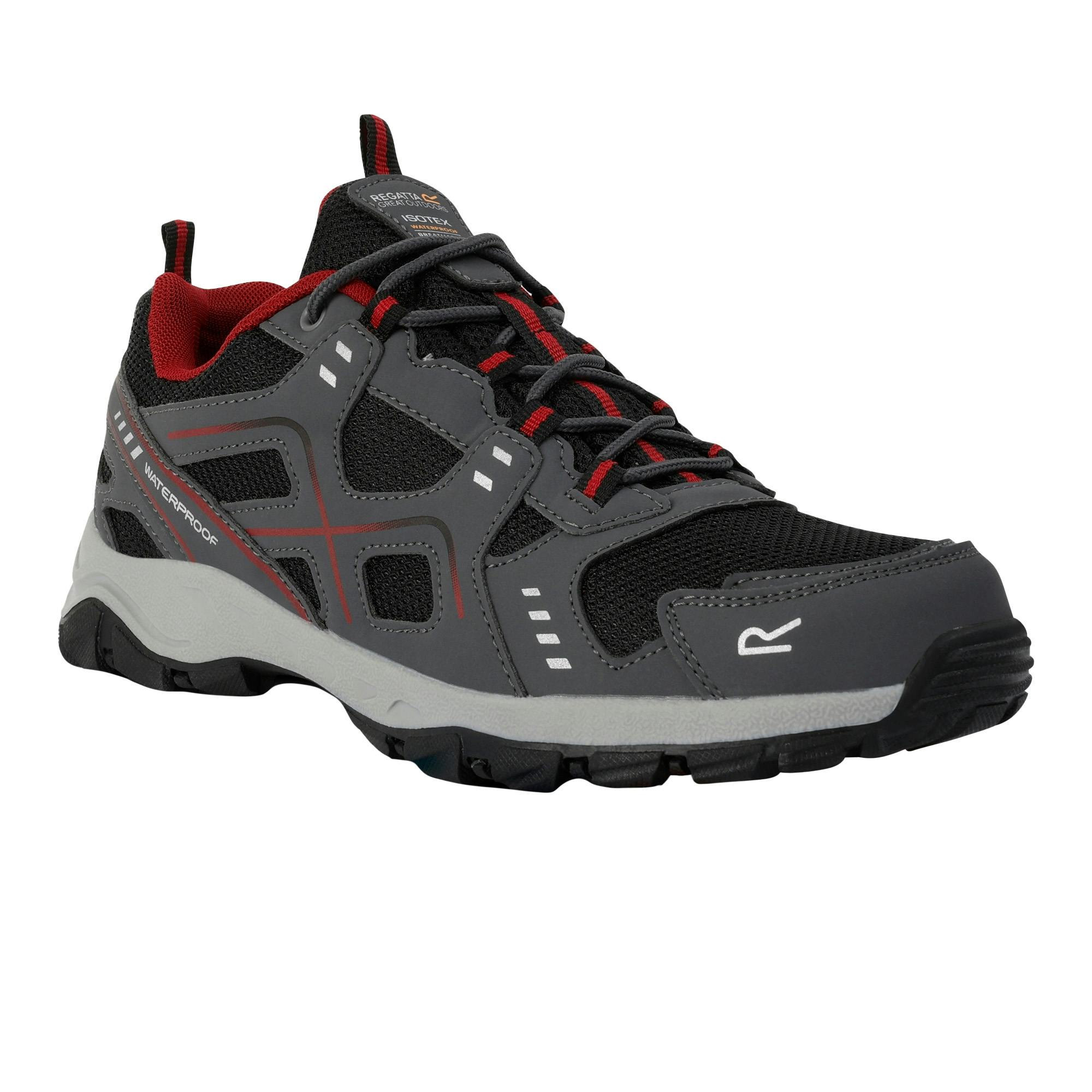 Regatta Men's Red Vendeavour Waterproof Walking Shoes - Granite/Rio - 9 Uk - Granite/Rio