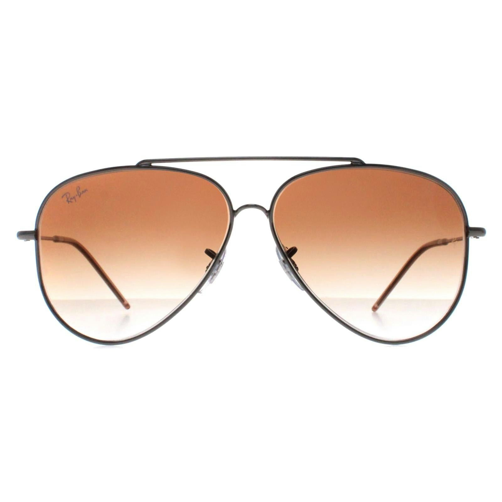 Ray-Ban Unisex Brown Rb0101s Aviator Reverse Gunmetal Sunglasses