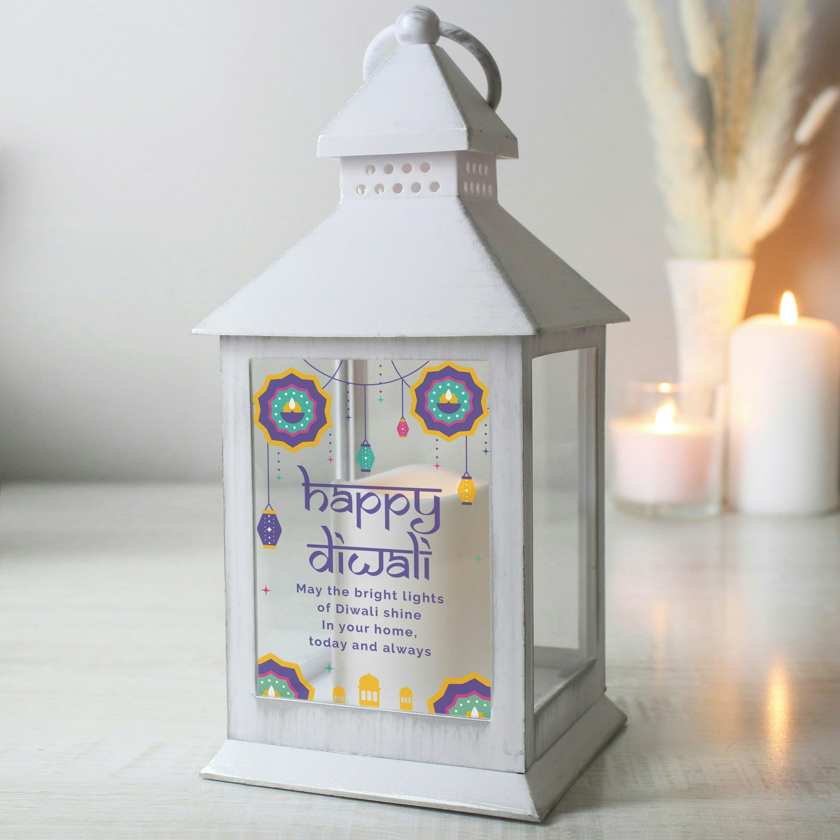 Personalised Memento Company White Personalised Diwali Lantern