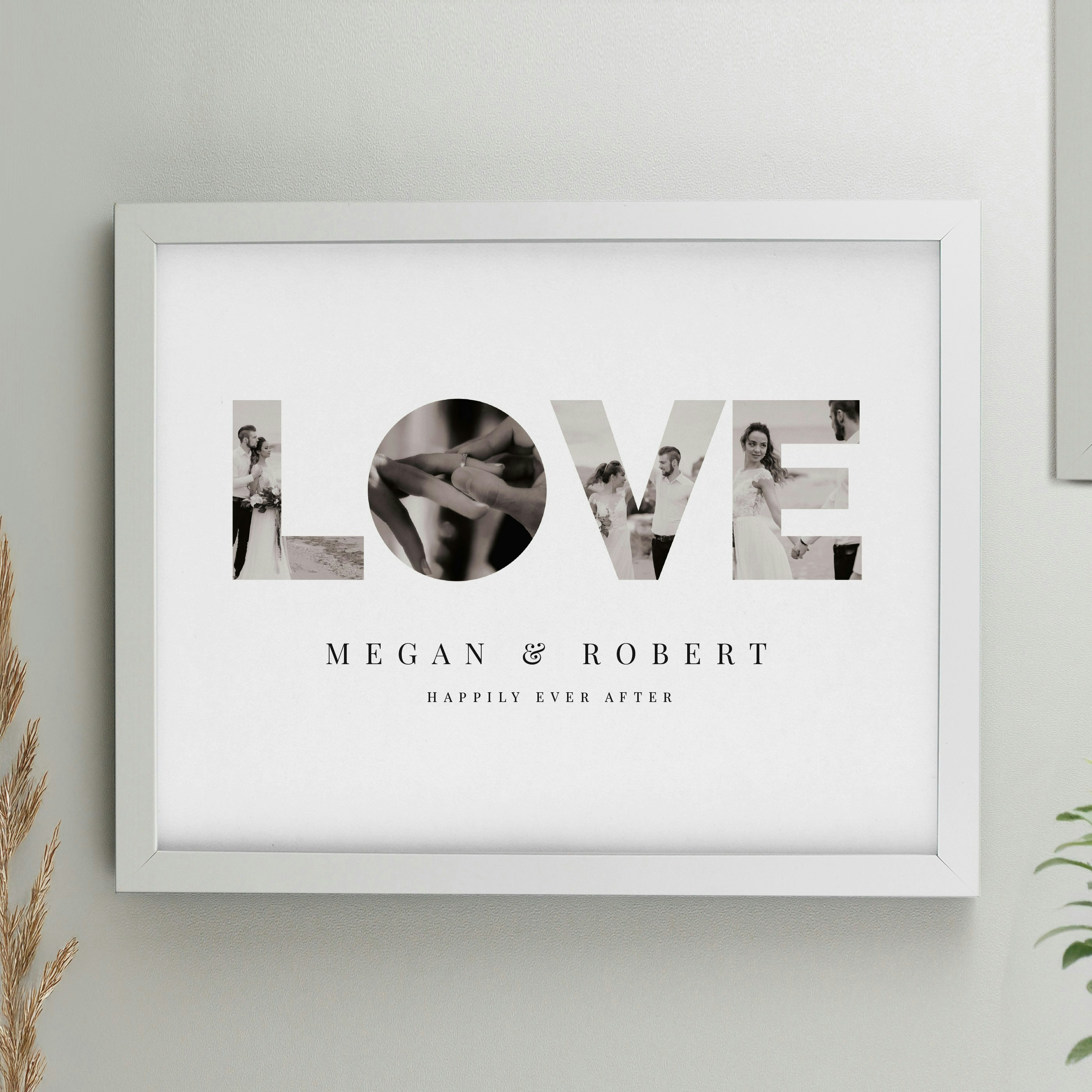 Personalised Memento Company White Personalised Love Photo Upload Poster Frame