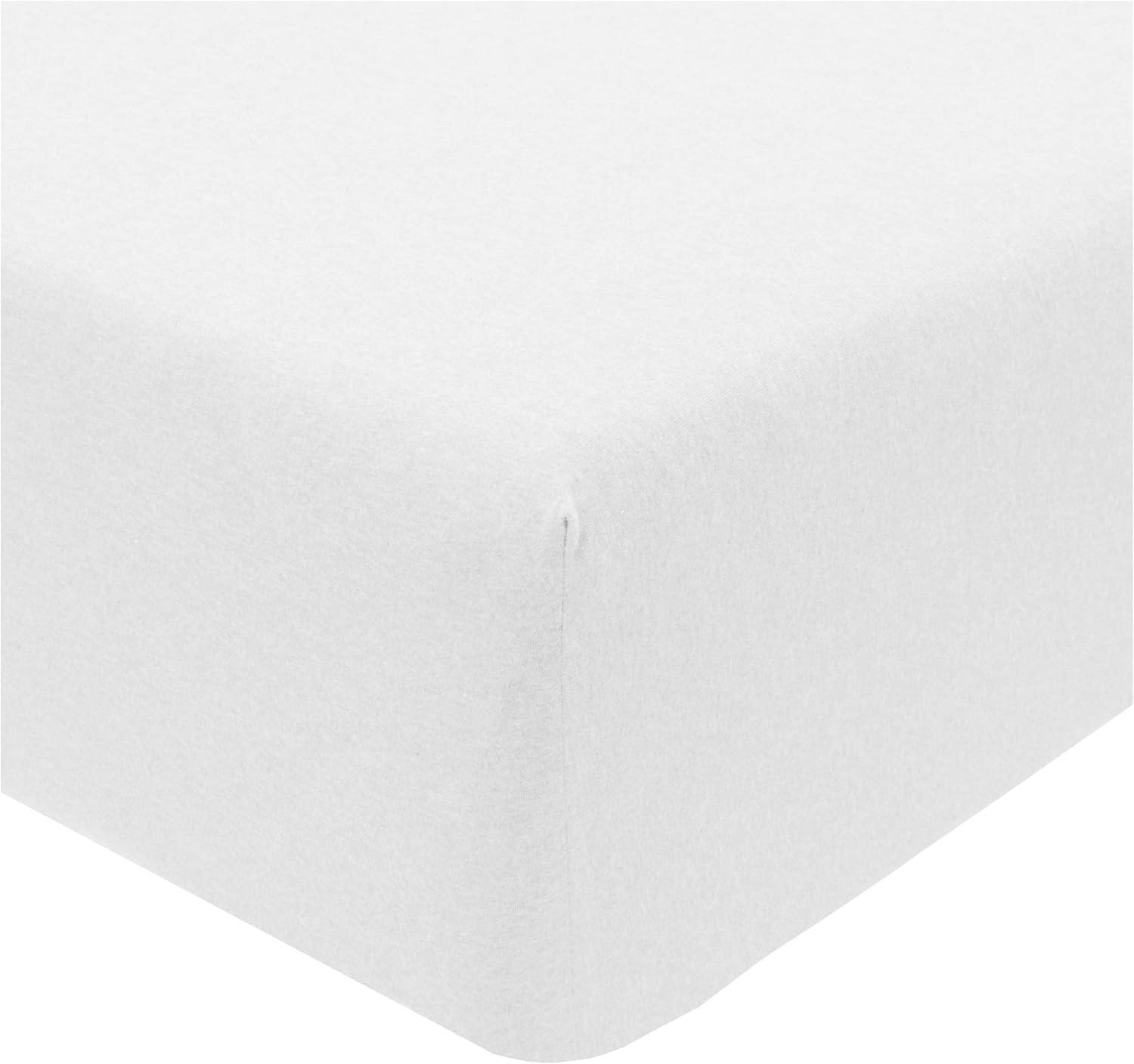 Rackhams White Jersey Melange Polycotton Fitted Bedsheet Or Pillowcase - King (150Cm X 200Cm) + 25Cm Deep