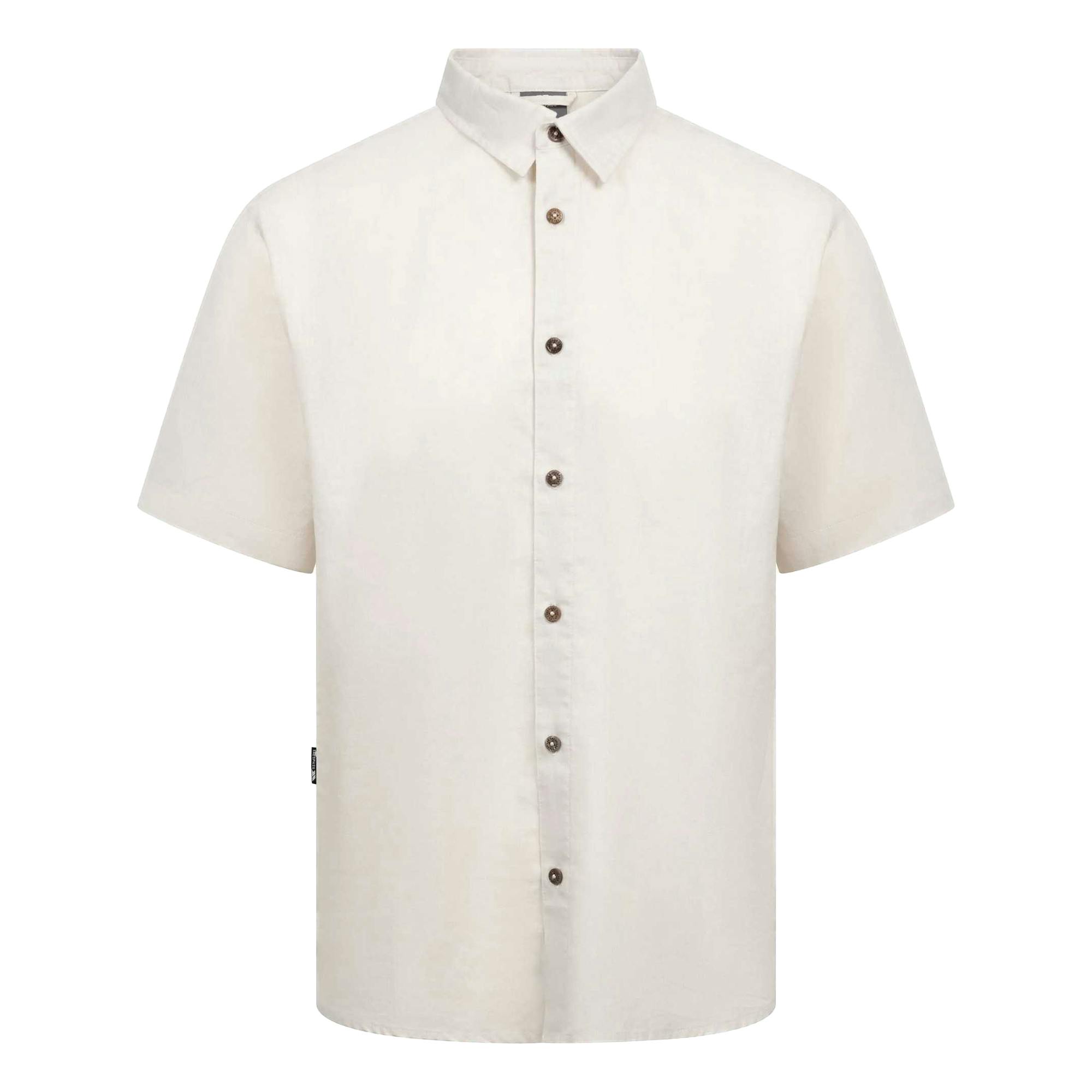 Trespass Men's Suntan Short-Sleeved Shirt - Soft Stone - Xxl - Soft Stone - 53% Cotton/47% Linen