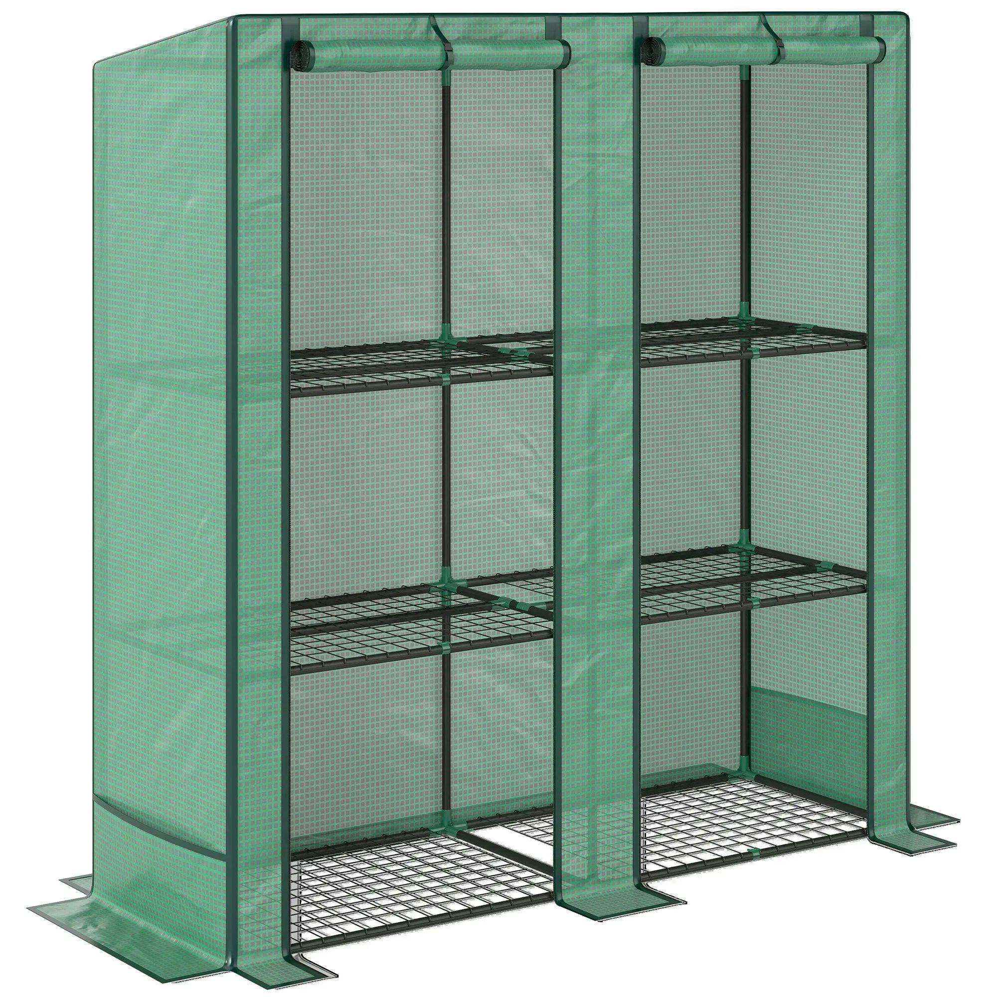 B&Q - 3 Tier Lean-To Mini Greenhouse With Green Hemmed EdgingGreen - Image 4