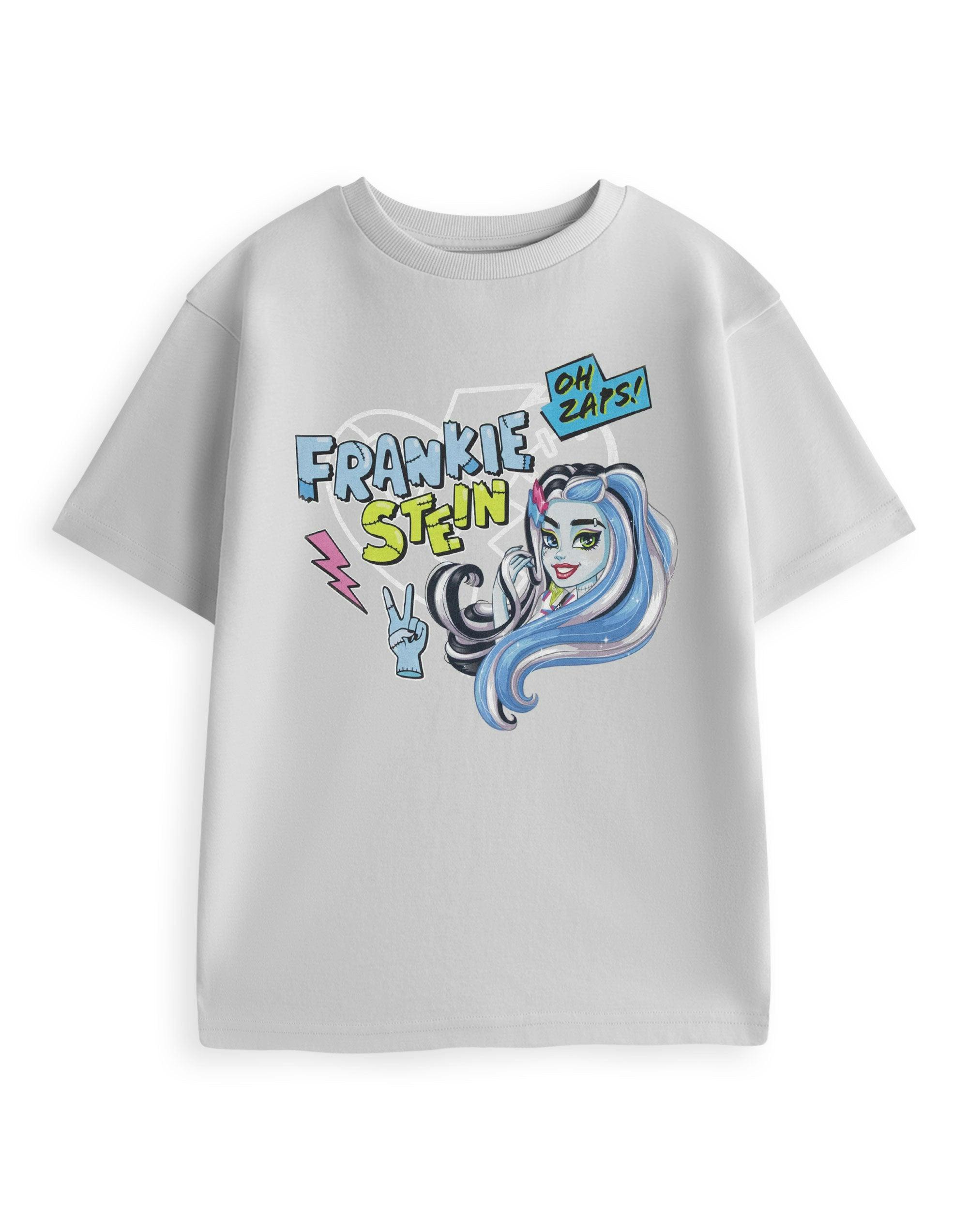 Vanilla Underground Girls Grey Monster High Frankie Stein Short Sleeved T-Shirt - 3-4 Years
