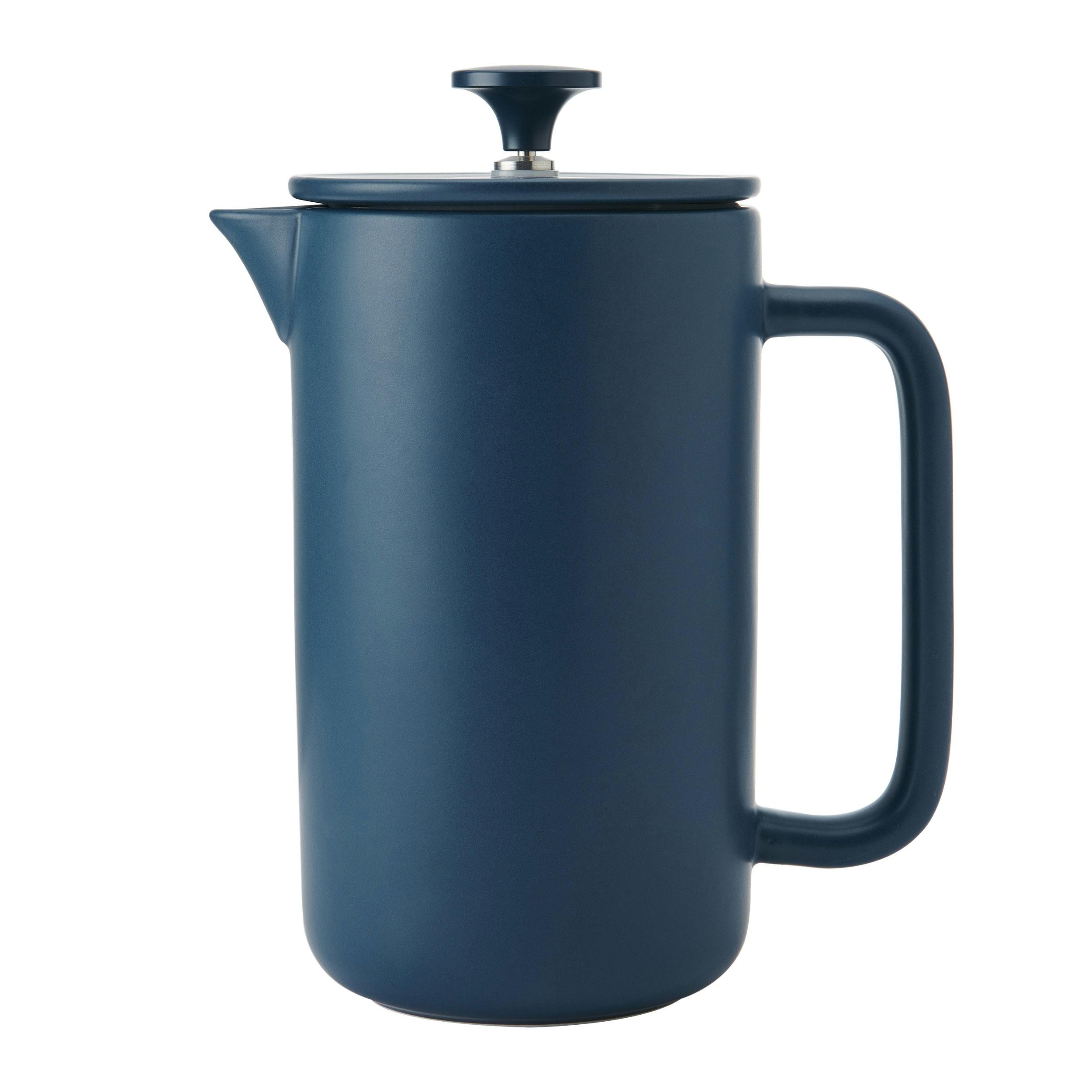 Rackhams Blue Arezzo 8 Cup Cafetière, Navy, 1L - Stoneware