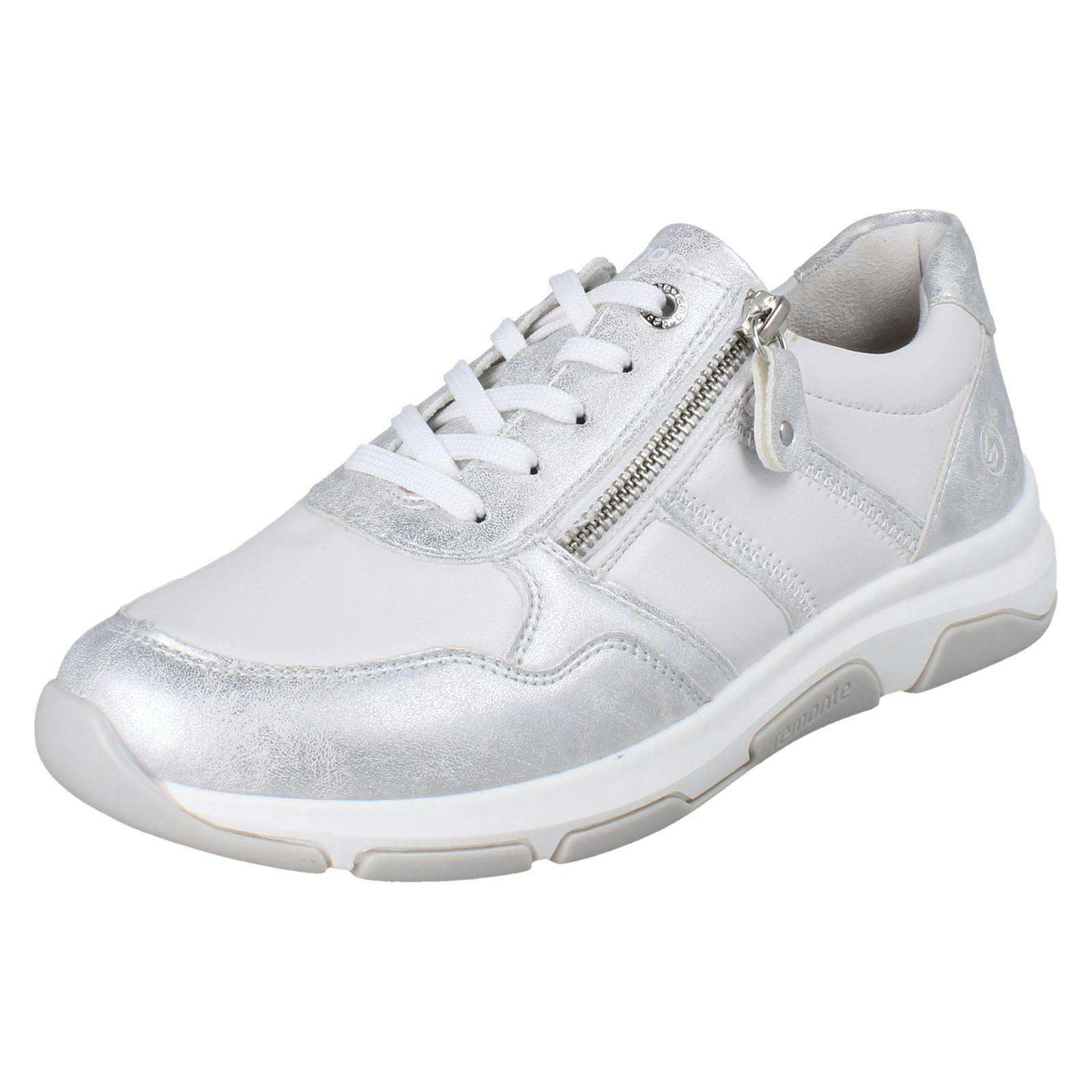 Remonte Women's Blue Vegan Trainers With Side Zip D1s04 - Combination - Uk 5