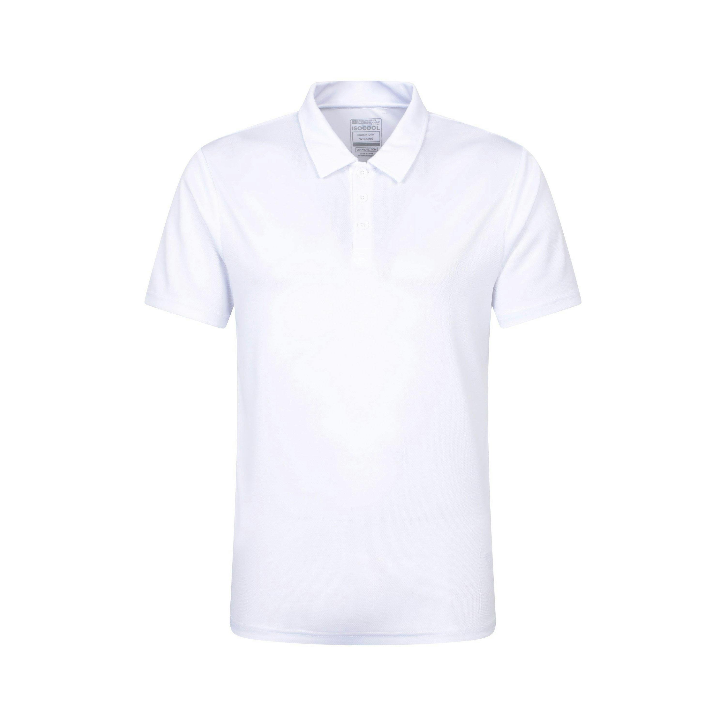 Mountain Warehouse Men's White Endurance Isocool Polo Shirt - Xl - 100% Polyester
