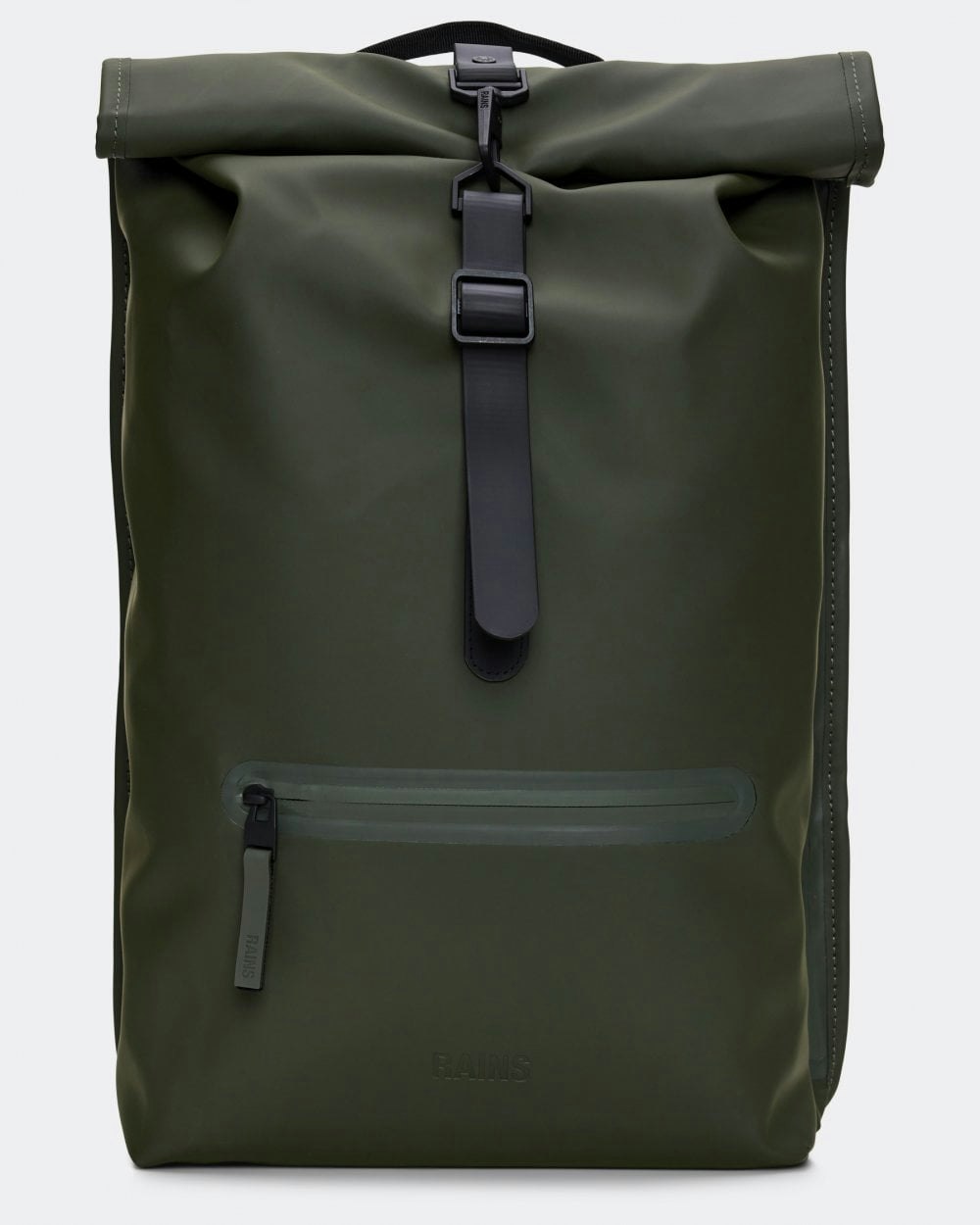 Rains Unisex Green Rolltop Rucksack - 03 - 03 - One Size