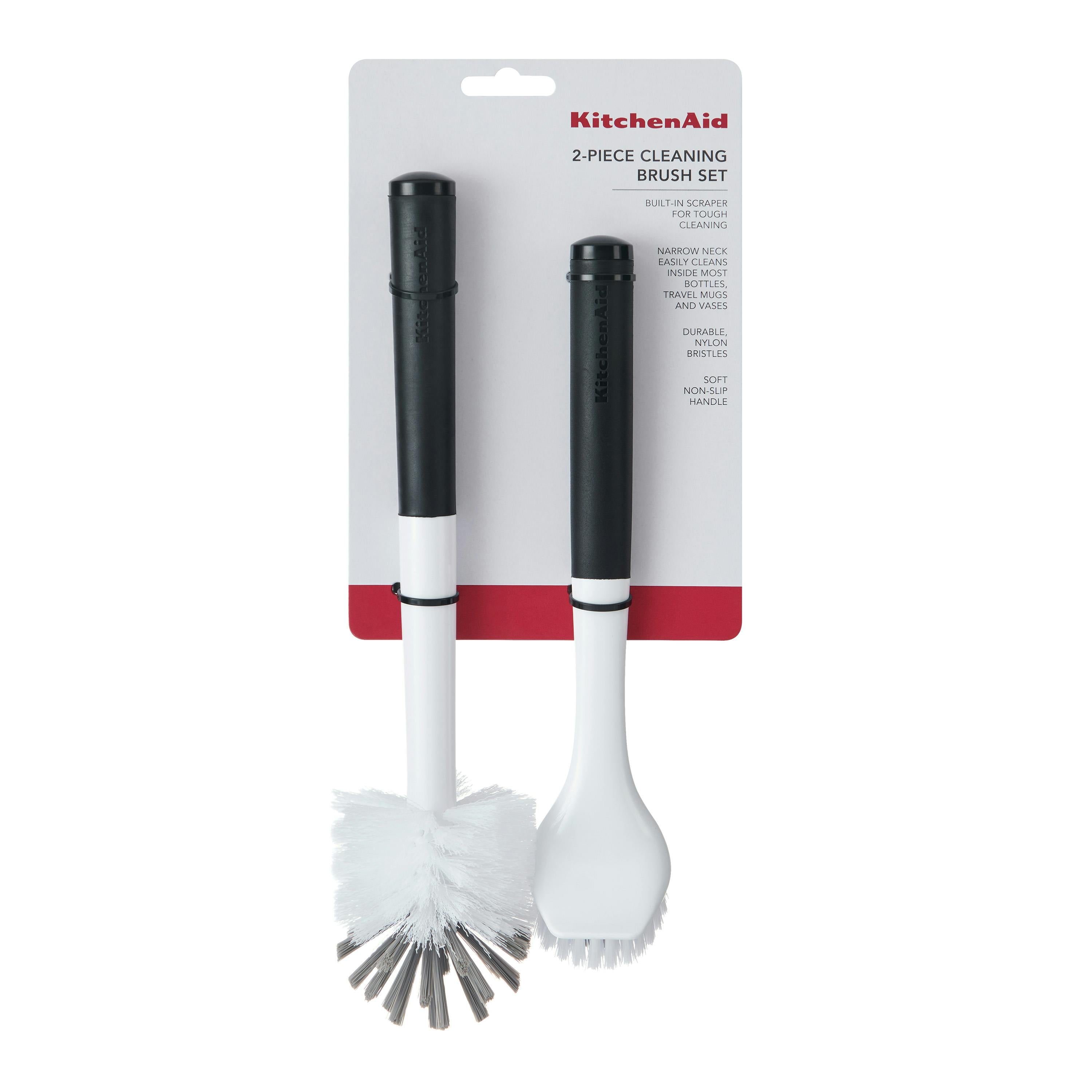 Rackhams Black/White 2-Piece Cleaning Brush Set