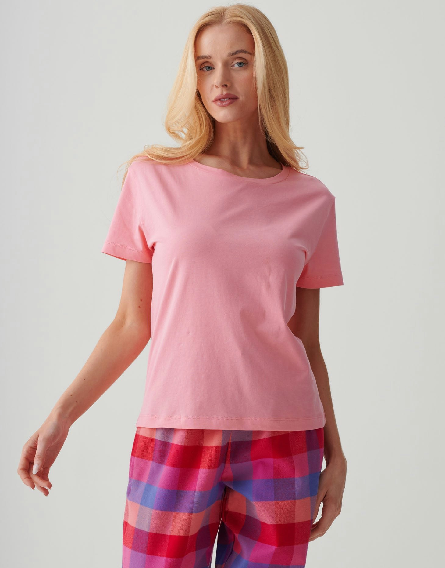 British Boxers Women's Coral Organic Cotton Scoop Neck Pyjama T-Shirt - XX-Large